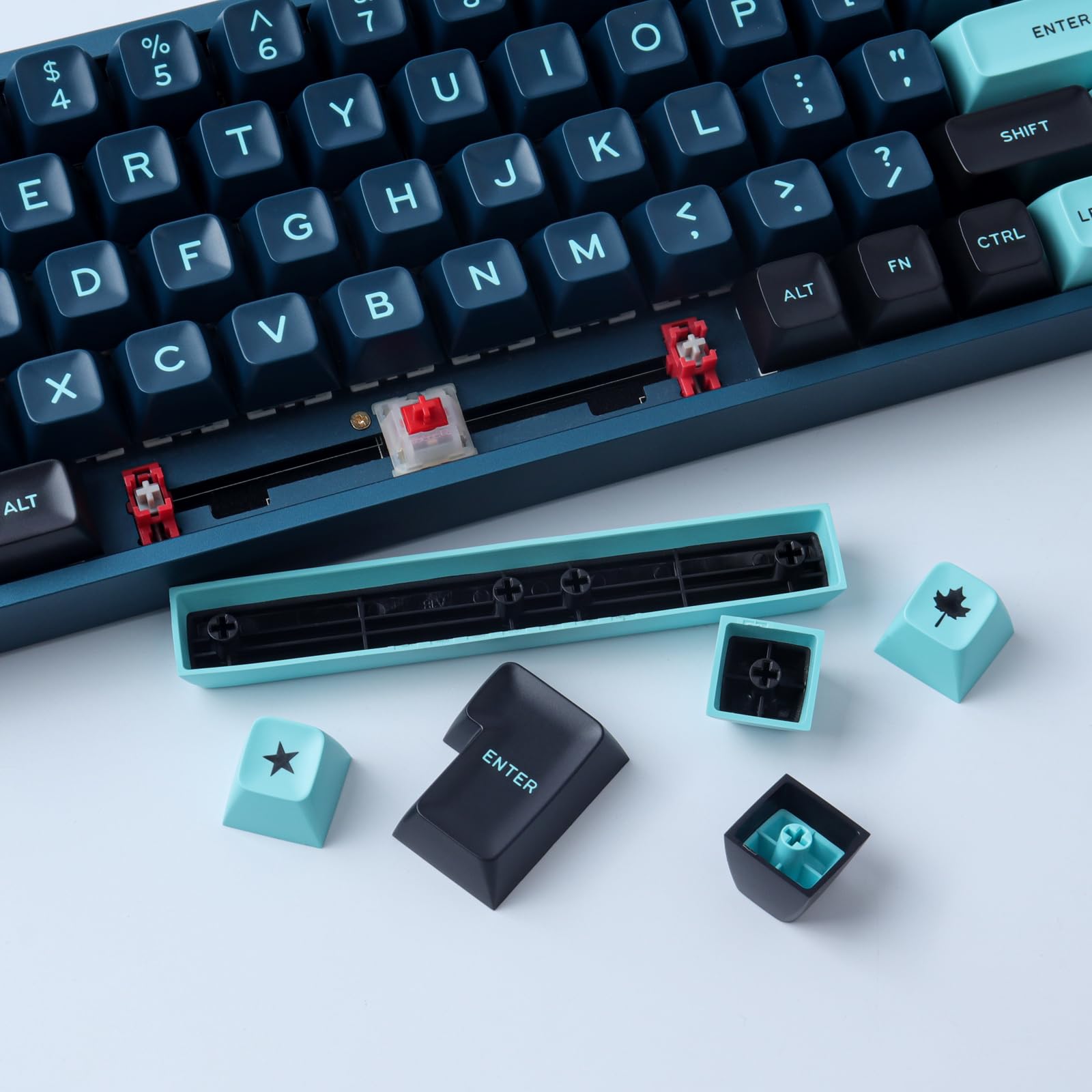 Keycap, 172 tasti profilo SA Double Shot Keycap Set con 2.75u, 3u, 6.25u e 7u barra spaziatrice per switch Cherry Mx ISO ANSI Layout tastiera meccanica