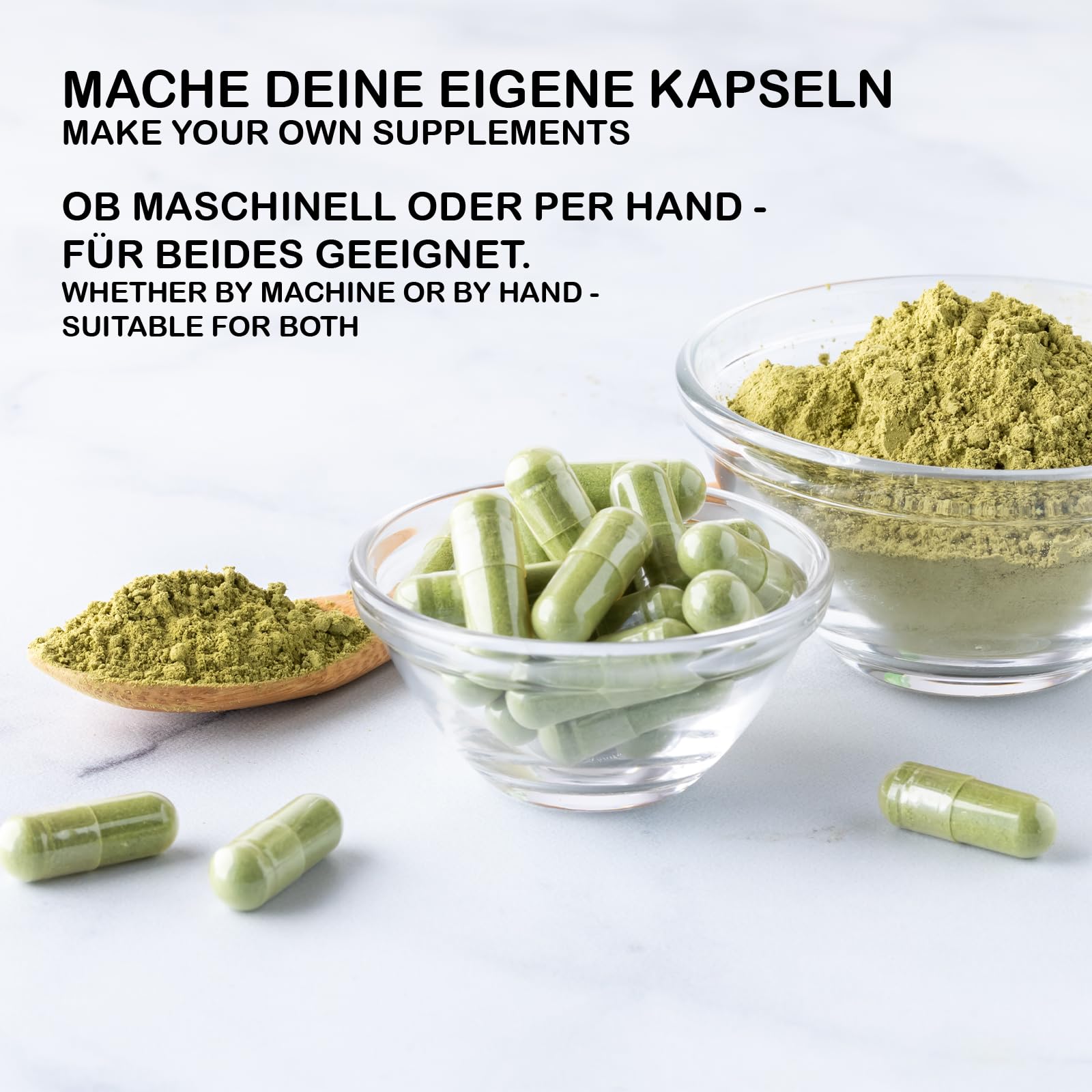 SHROOMY Capsule vuote HPMC – Dimensione 000 – vegano e trasparente – 500 pezzi