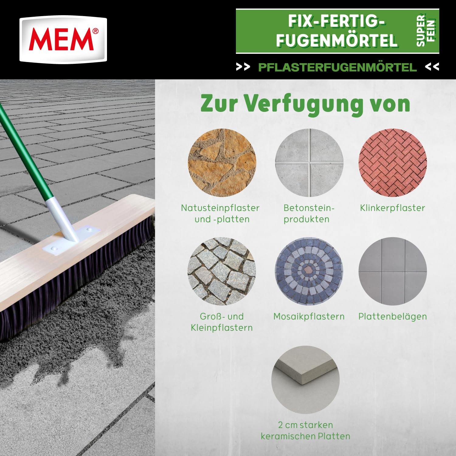 MEM Malta per fughe finite fisse, basalto, 20 kg, pronta all'uso per fughe strette a partire da 3 mm, resistente al gelo e alle intemperie, per pietra naturale, cemento, clinker e ceramica