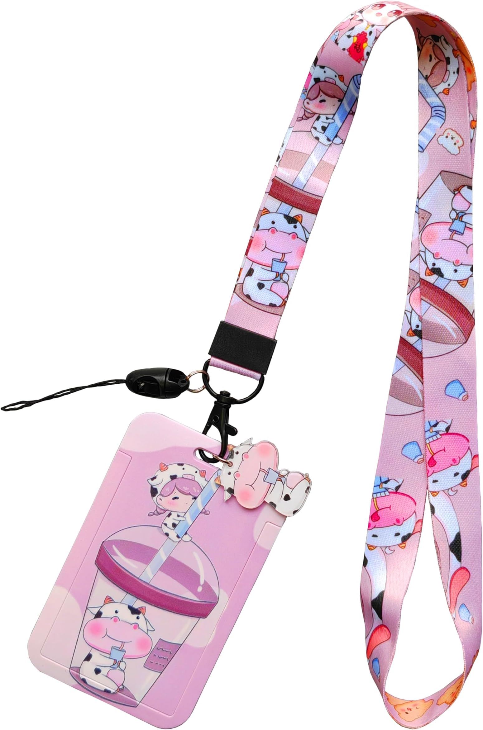 EOGOW ID Badge Holder with Lanyard,Blue Moth Theme Badge