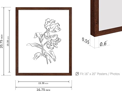 Miniatura 164 de Poster Master Póster de peonías – Estampado de flores retro – Ilustración floral – Ilustración en blanco y negro – Diseño de línea y abstracto –
