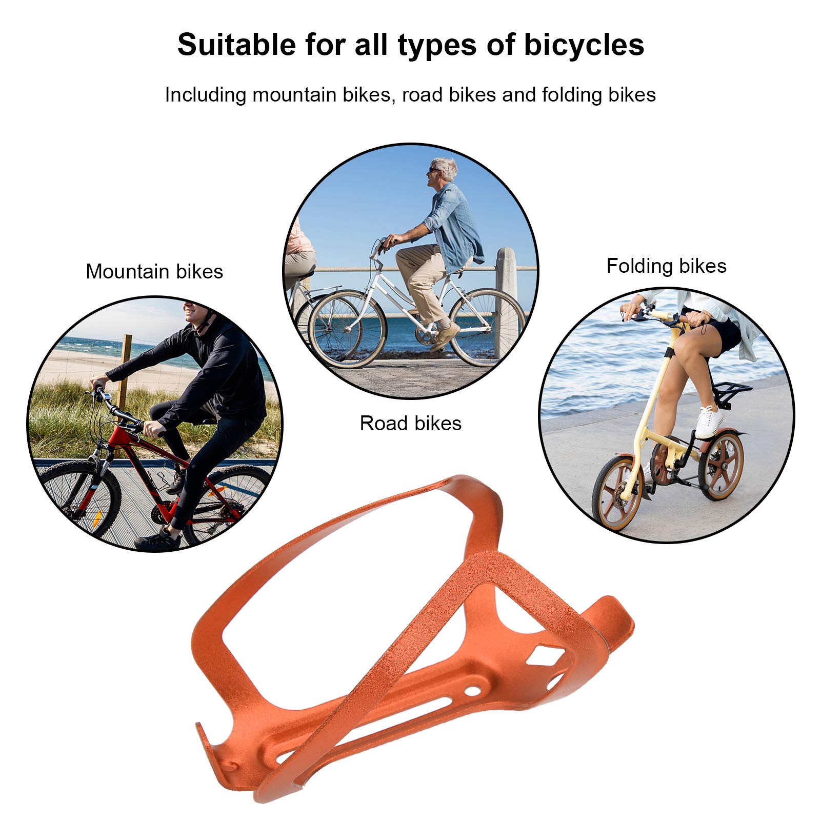 Porte-bidon De Vélo En Alliage D'aluminium - Universel Pour VTT, Route, Vélo Pliant - Maintien Sécurisé - Orange