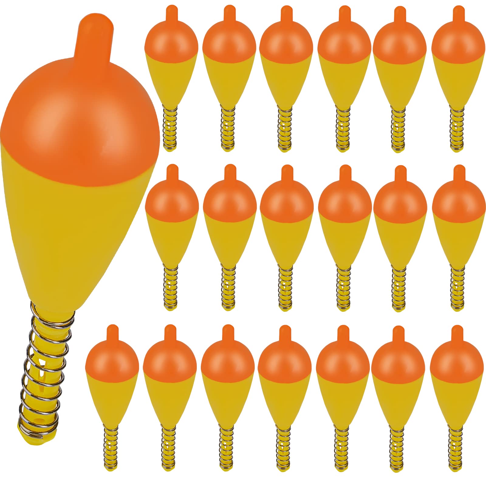 QualyQualy Fishing Bobbers Fishing Floats and Bobbers Slip Float Spring Floats Slip Bobbers for Crappie Panfish (Orange-20pcs)