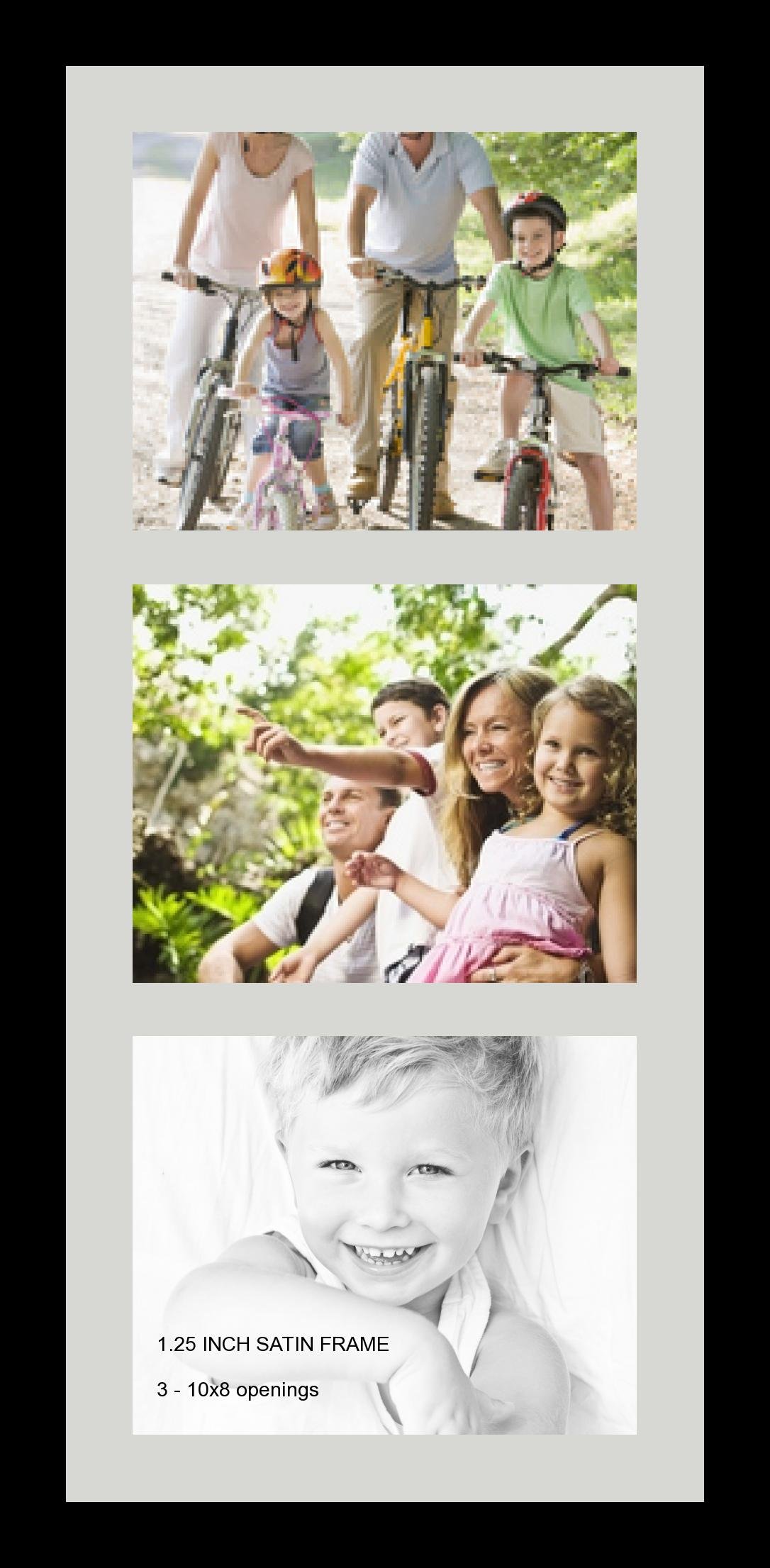 ArtToFrames Collage Photo Frame with 3 8x10 Openings in Satin Black