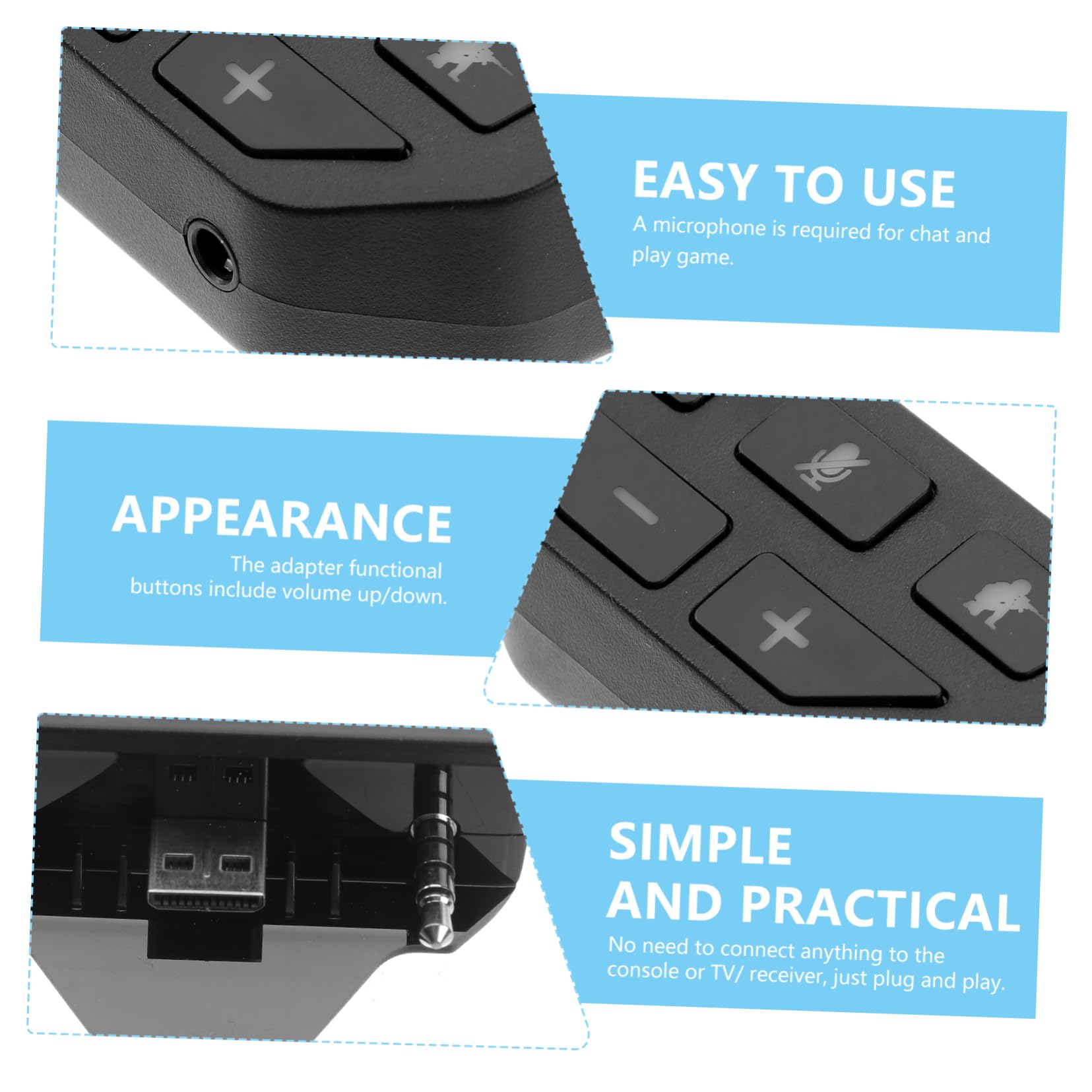 BESTonZON 2pièces Adaptateur Audio Stéréo pour Manette Casque Facile Design Et Communication