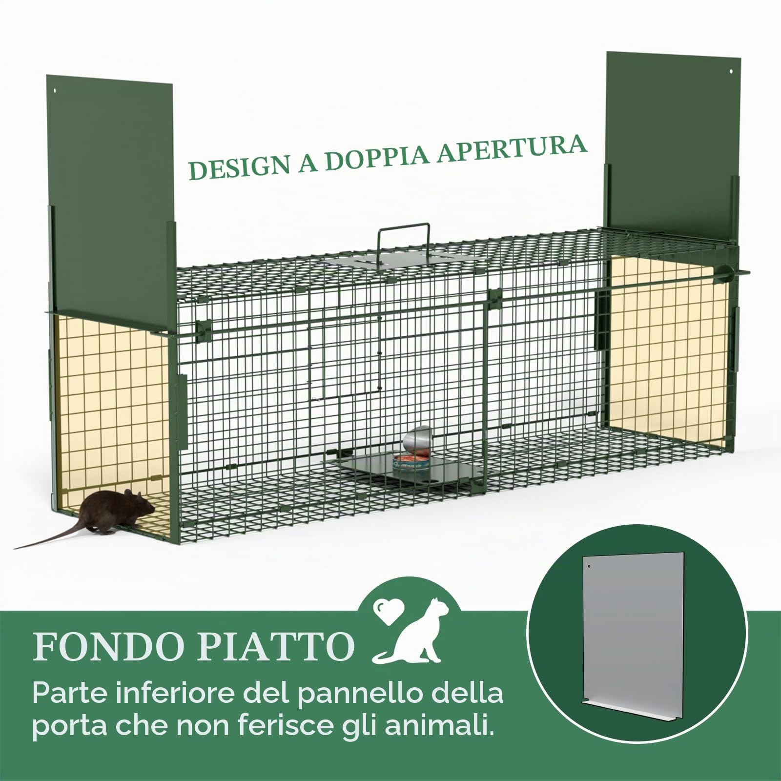 Trappola per Topi Gabbia Trappola Topi Vivi 100 X 29 X 31.5 cm Trappola Grandi Interno/Esterno