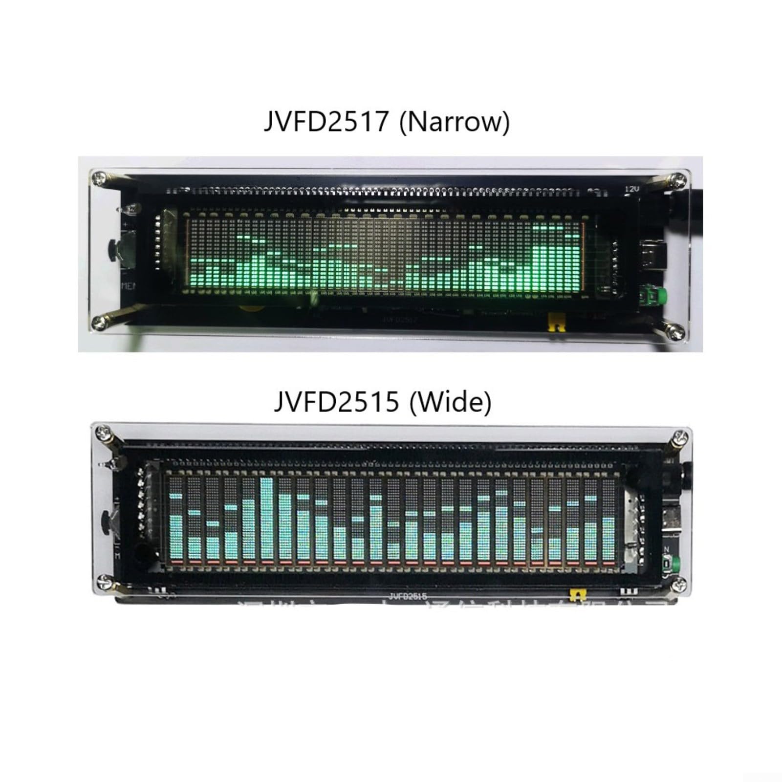 1 pezzo VFD Music for SPECTRUM Analizzatore Indicatore Audio con 10 modalità di visualizzazione, apprendimento del rumore ambientale per casa, studio, DJ Party, nero, 176 x 50 x 28 mm