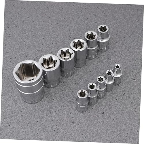 Miniatura 4 de Llave de manga E de acero vanadio para reparación de automóviles, 11 unidades, color plateado