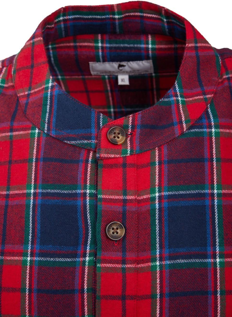 Lee Valley, Ireland Men's Genuine Irish Cotton Flannel Nightshirt (X-Large, Eskra Maroon)