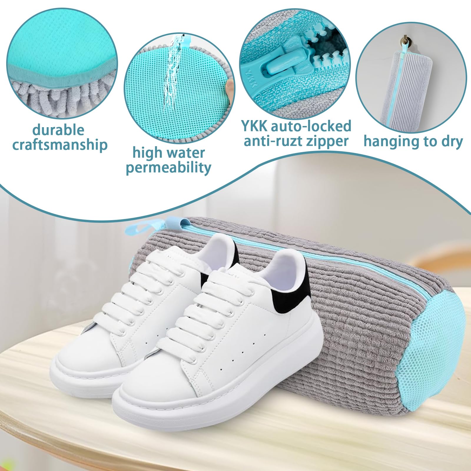 Blanche Sac De Lavage Pour Chaussures, Paresseux, Sacs De Lavage Pour