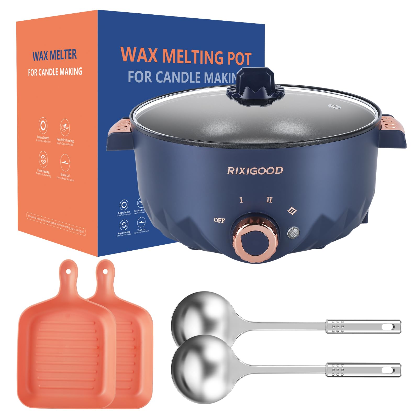Wax Melter for Candle Making, 3L / 3.17qt Wax Melting Pot Kit Candle DIY Supplies for Adults with Non-Stick Coating Easy to Clean