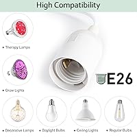 Vista 6 de JACKYLED Cable de extensión colgante para farol, paquete de 2 unidades, 12 pies, 360 W, con interruptor de engranaje E26 E27 + ganchos + enchufes