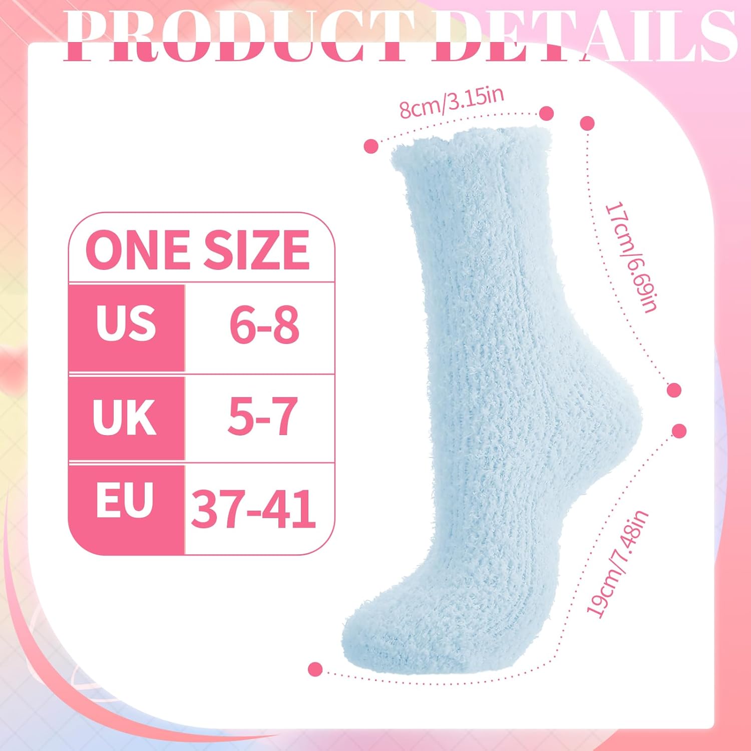 8 Pairs Fuzzy Socks for Wome Fluffy Winter Warm Slipper Socks Microfiber Soft Home Sleeping Sock Christmas Sock - Image 4