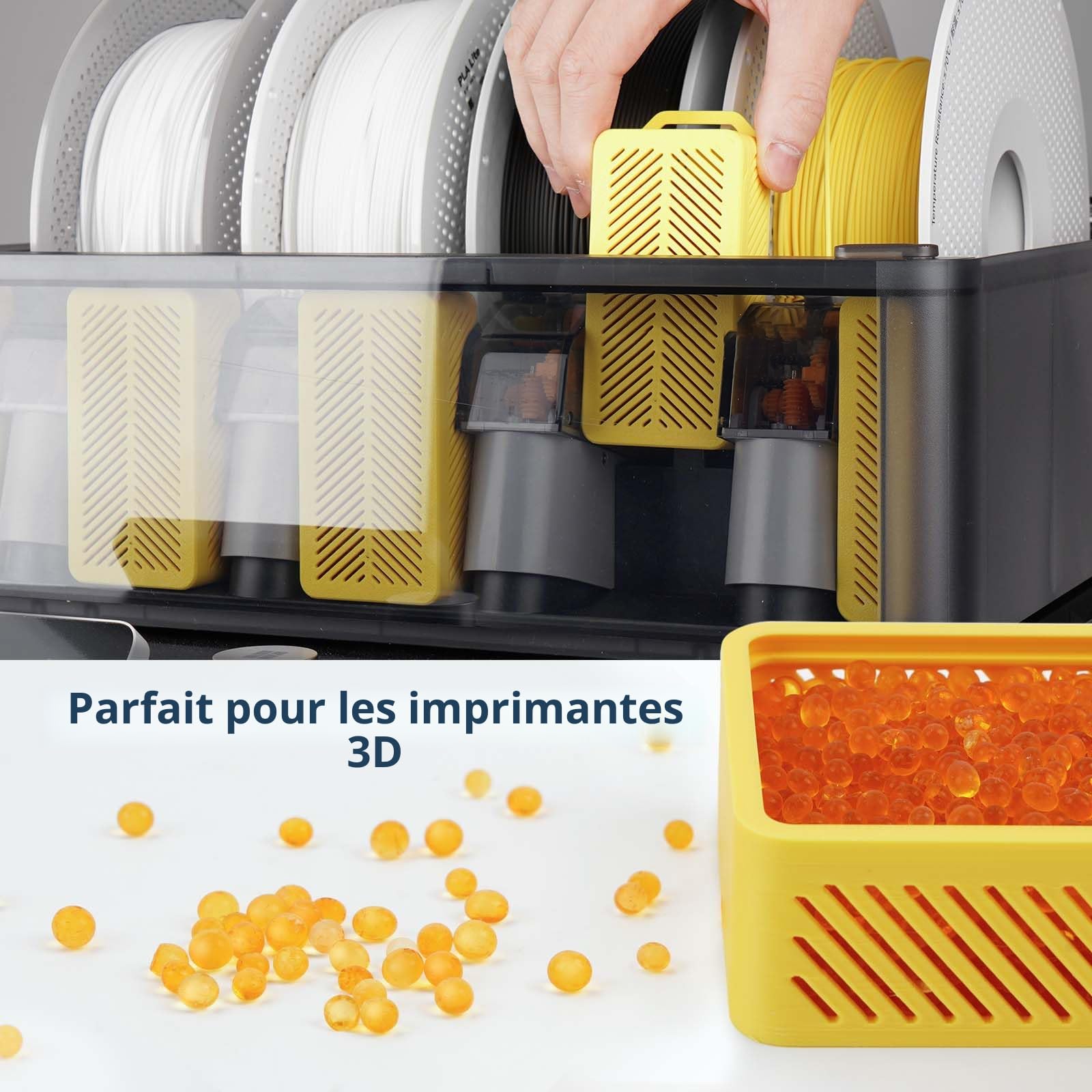 wisedry Perles déshydratantes en gel de silice réutilisables en vrac avec indication de couleur – 0,9 kg, taille des perles 2-4 mm, rechargeables