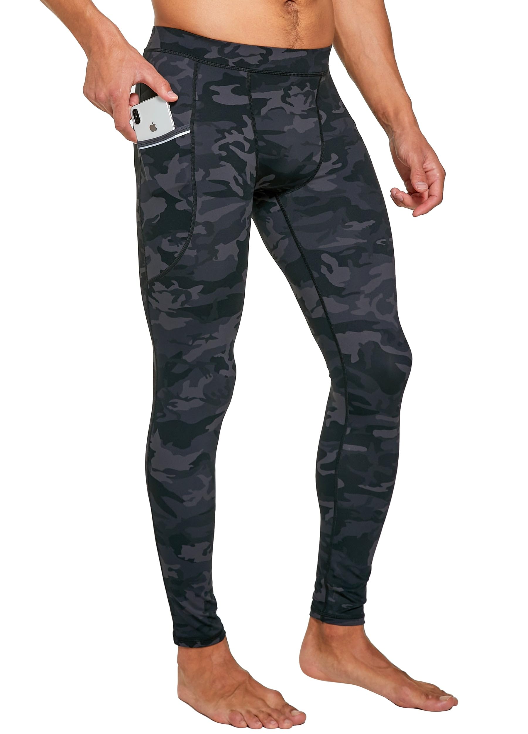 Willit Men's Active Yoga Leggings Running Quick Dry Dance Tights with Pockets Workout Compression Pants