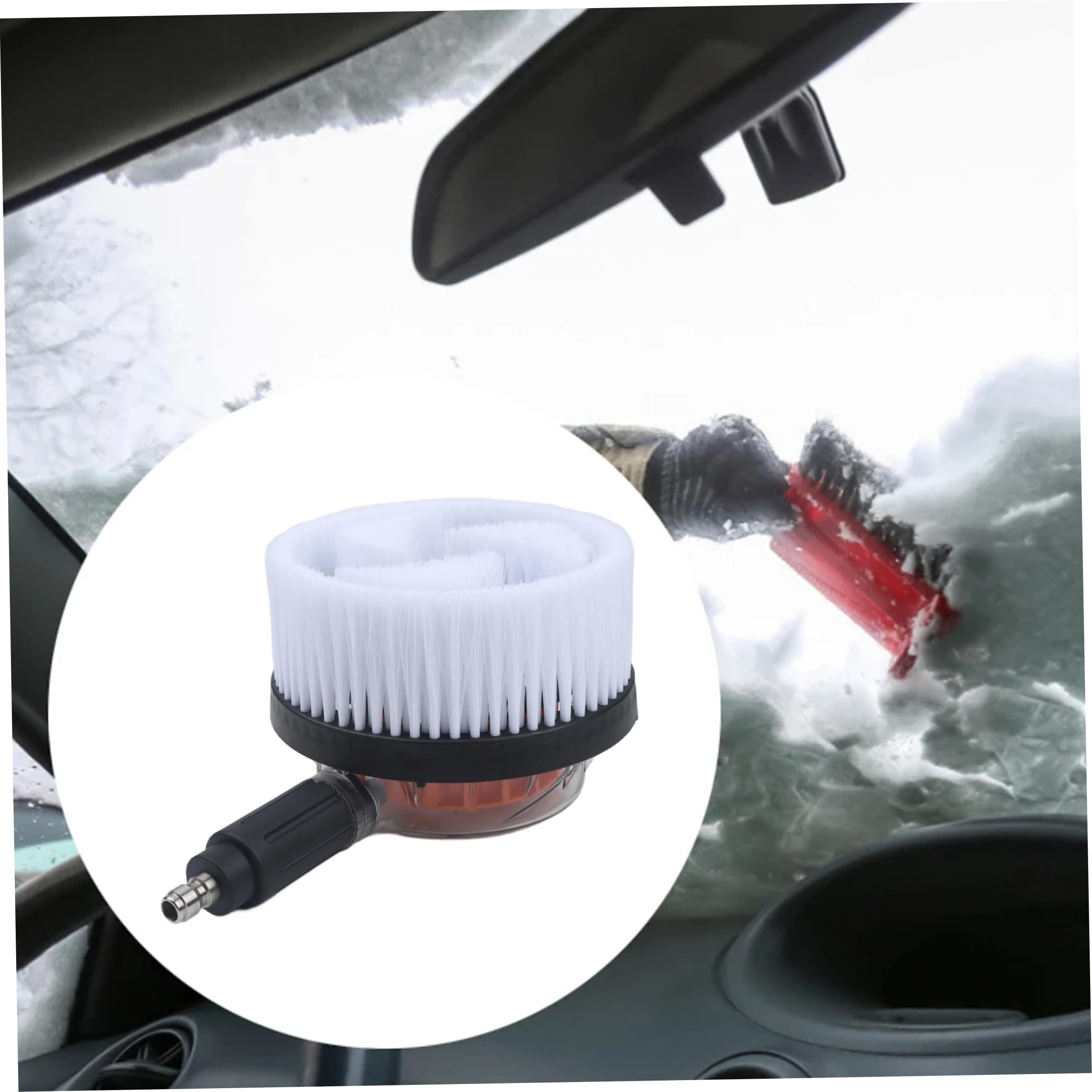 Kit spazzola per autolavaggio, lavasciuga per idropulitrice Spazzola per autolavaggio rotante alimentata ad acqua rotante da 1/4" con setole bianche morbide, per idropulitrice