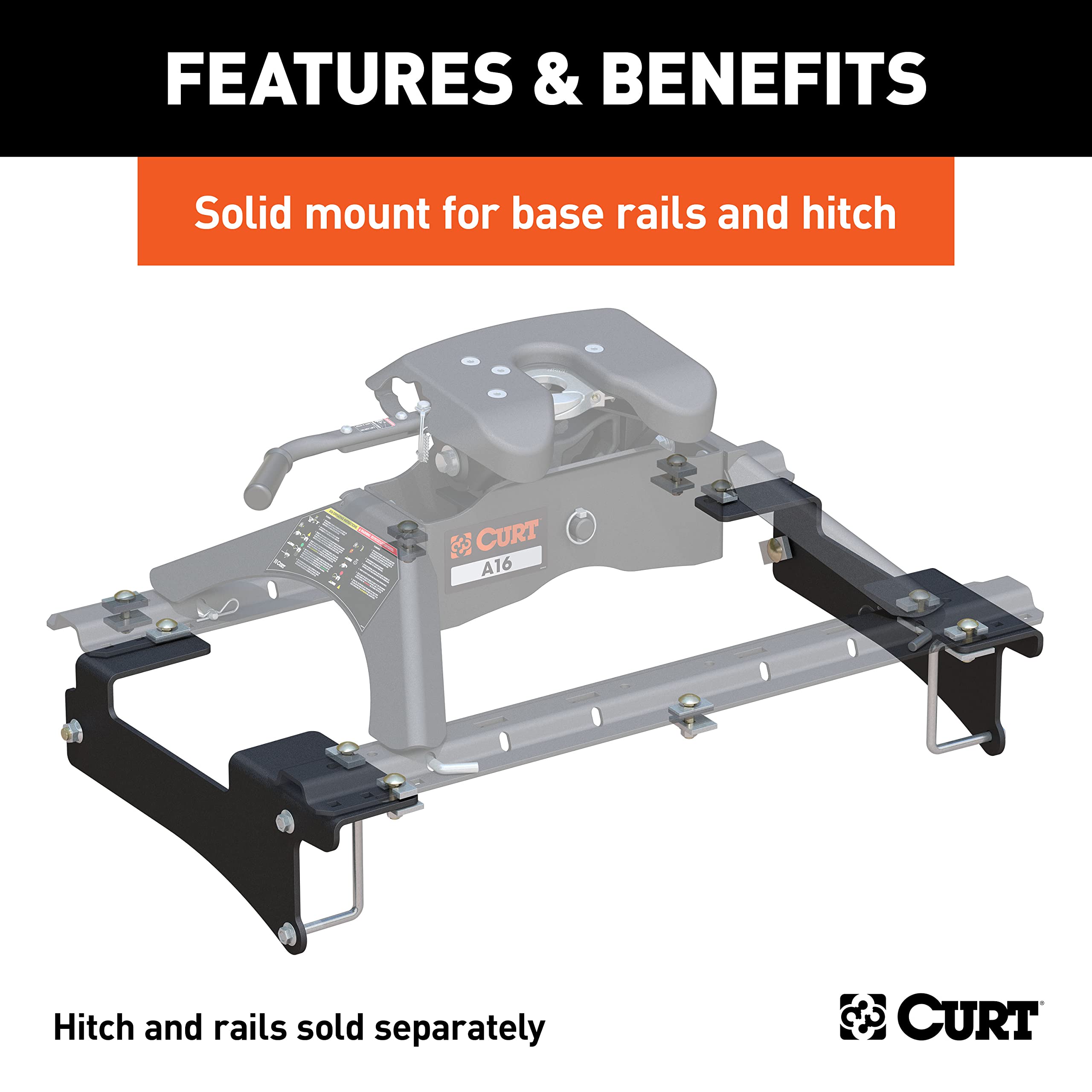CURT 16429 5th Wheel Installation Brackets, Compatible with Select