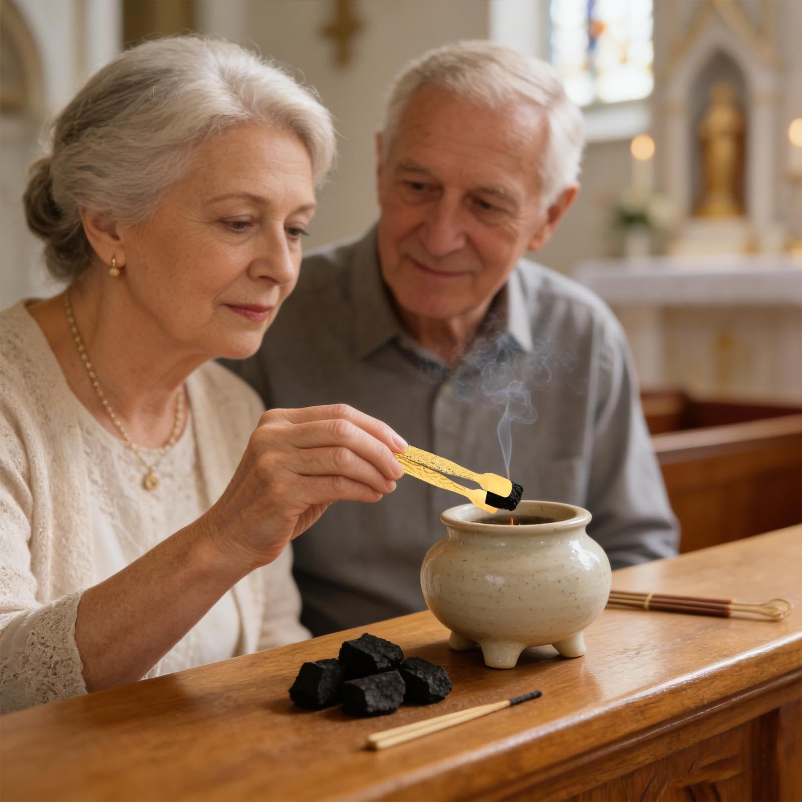 Pinza per incenso, morsetto per carbone, pinze per dischi in metallo, resistenti al calore, per bruciatori di carbone, strumento sicuro per meditazione, casa, ufficio, chiesa, spa, yoga e