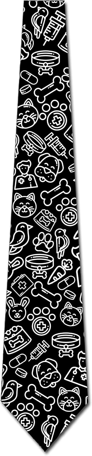 Three Rooker Vet Ties Mens Animal Tie Doctor Icon Necktie