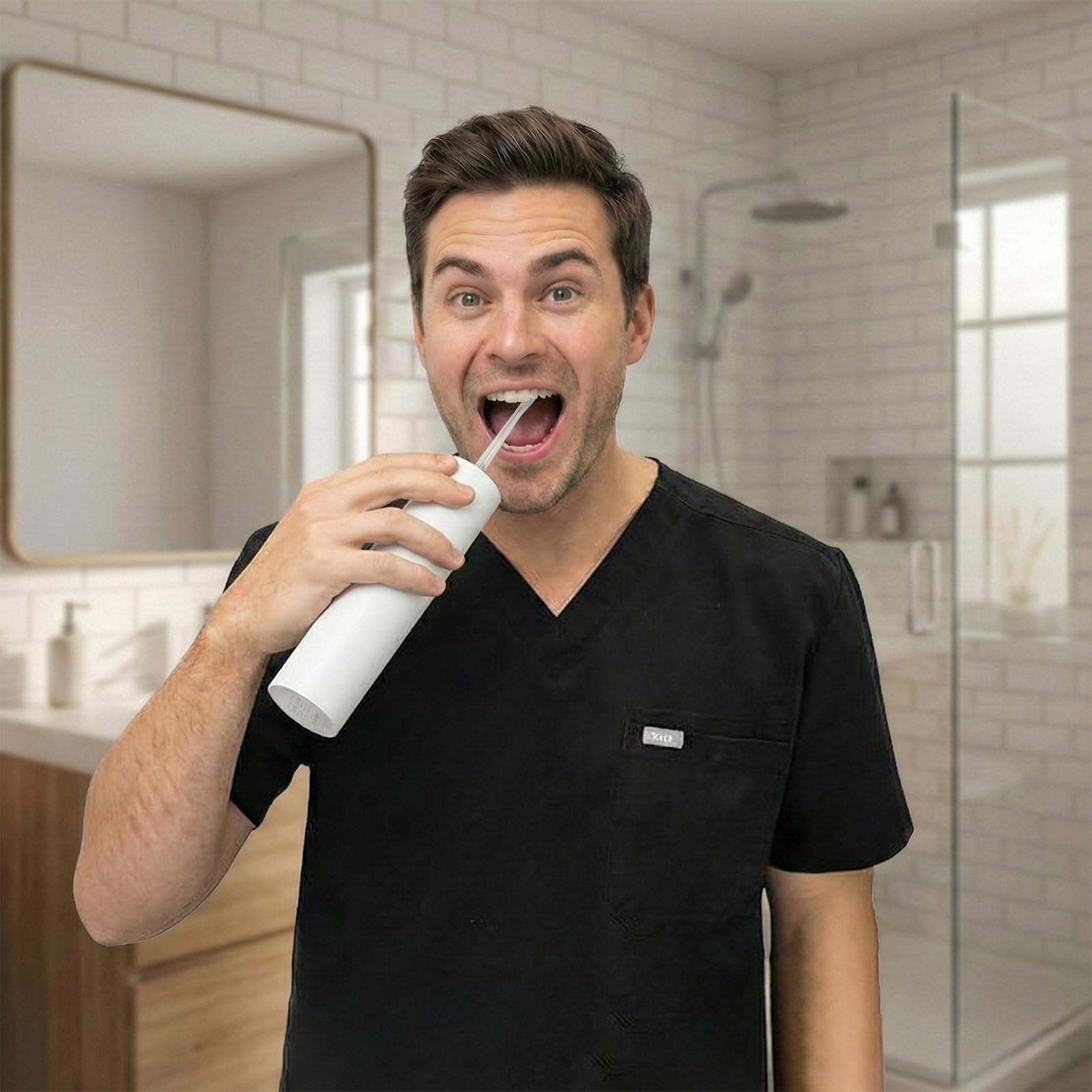 Water Flosser Safe Amígdala removedor de piedras para evitar el mal aliento, color blanco | Máquina de hilo dental portátil inalámbrica recargable de viaje, imprescindible para frenos, puentes, IPX7