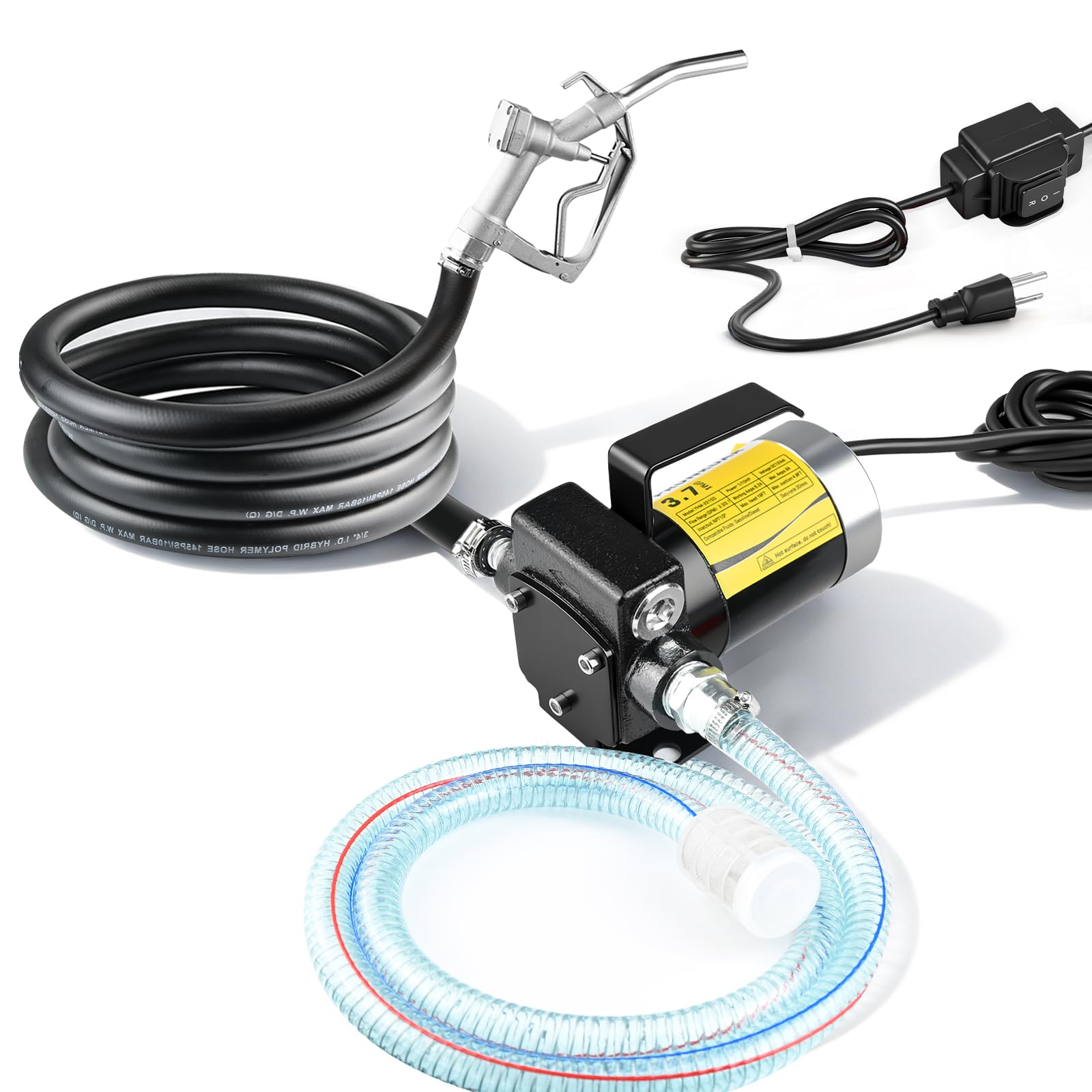 Photo 1 of 110V AC Gasoline Fuel Pump Kit, Self-priming Fuel Transfer Pump, Reversible Pumping, Overheat Protection, Explosion-proof, Suitable for Gasoline, Diesel, Mineral Oil, Kerosene