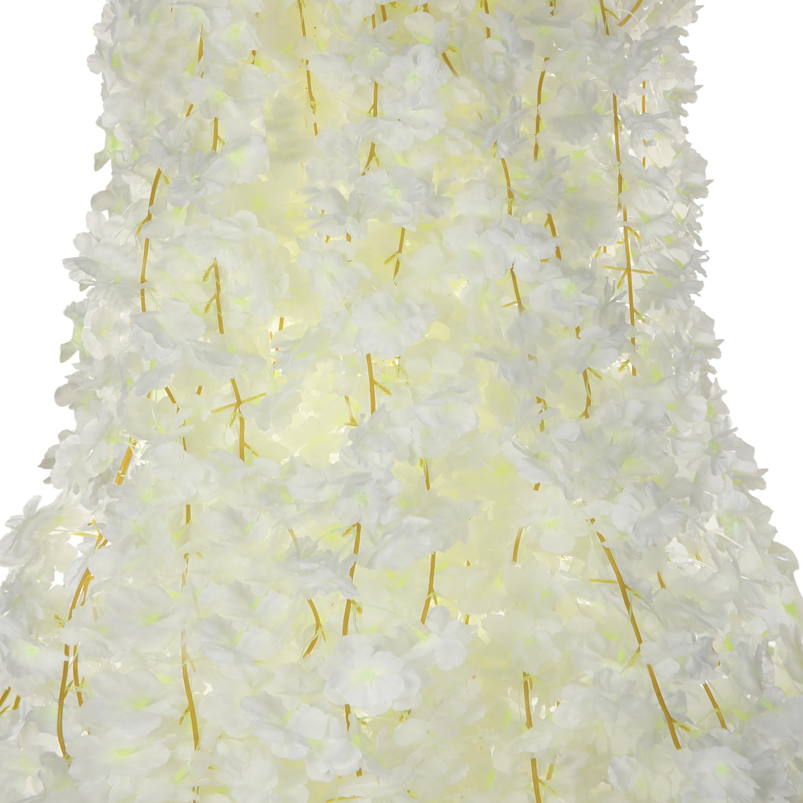 Guirnalda de Flores de Cerezo Artificiales de 29 m, Paquete de 16, Ideal para Colgar en la habitación, para Decorar el Dormitorio, la Fiesta, la Boda, la Primavera y el hogar (Blanco).
