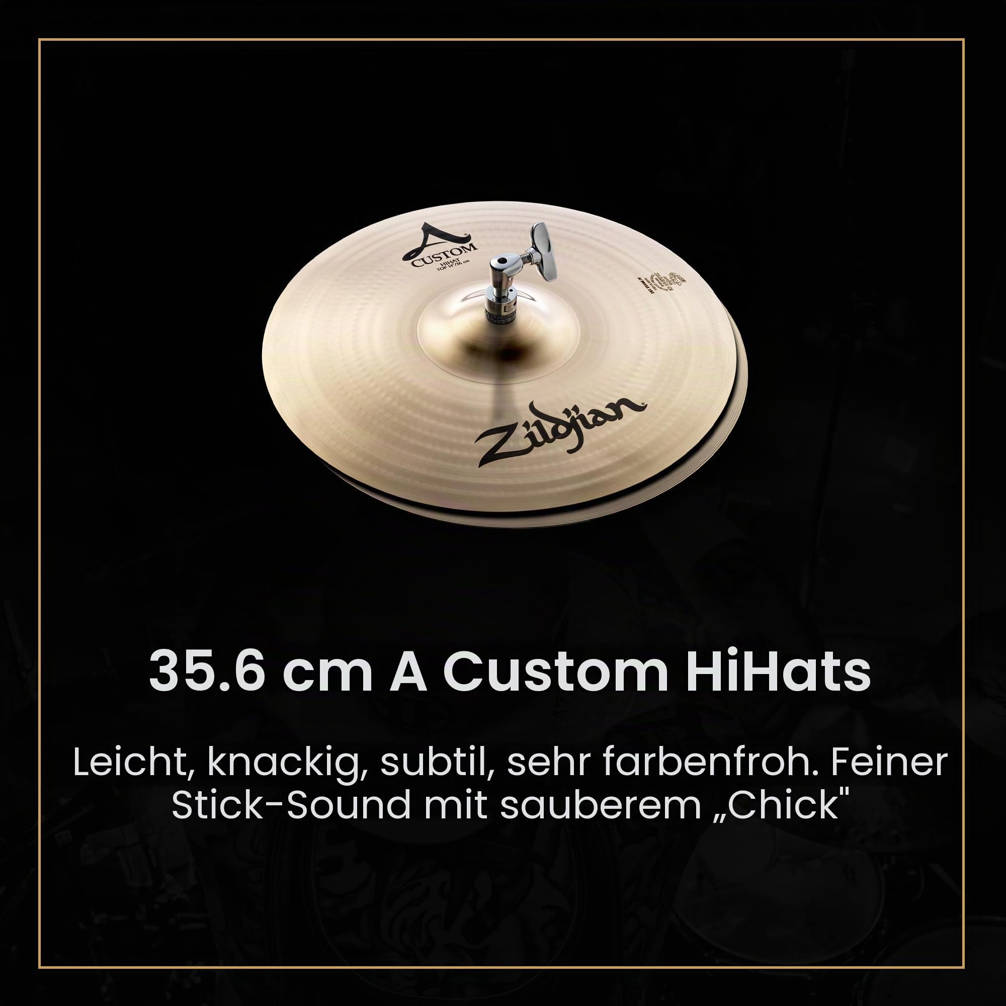 Zildjian A Custom Series Cymbal Box Set - 14" Hi-Hats, 16"/18" Crash, 20" Medium Ride