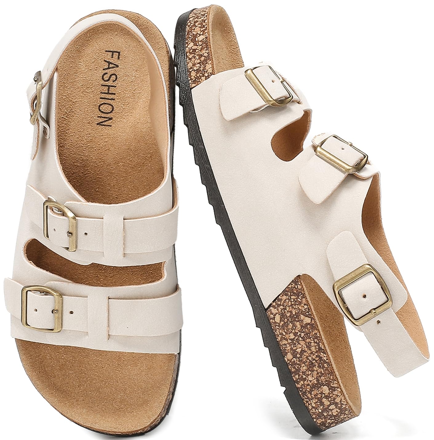 Jifenkla Zoccoli Uomo Sandali Estive Donna Eleganti Comodi Suola Sughero Regolabile Plantare Sandali Gomma Suole Pantofole Adulto Moda Sandalo All'aperto Ciabatte