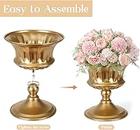 Vista 6 de Jarrones dorados para centros de mesa de boda, juego de 10 jarrones de metal, pequeños centros de mesa, arreglos de flores para boda, recepción