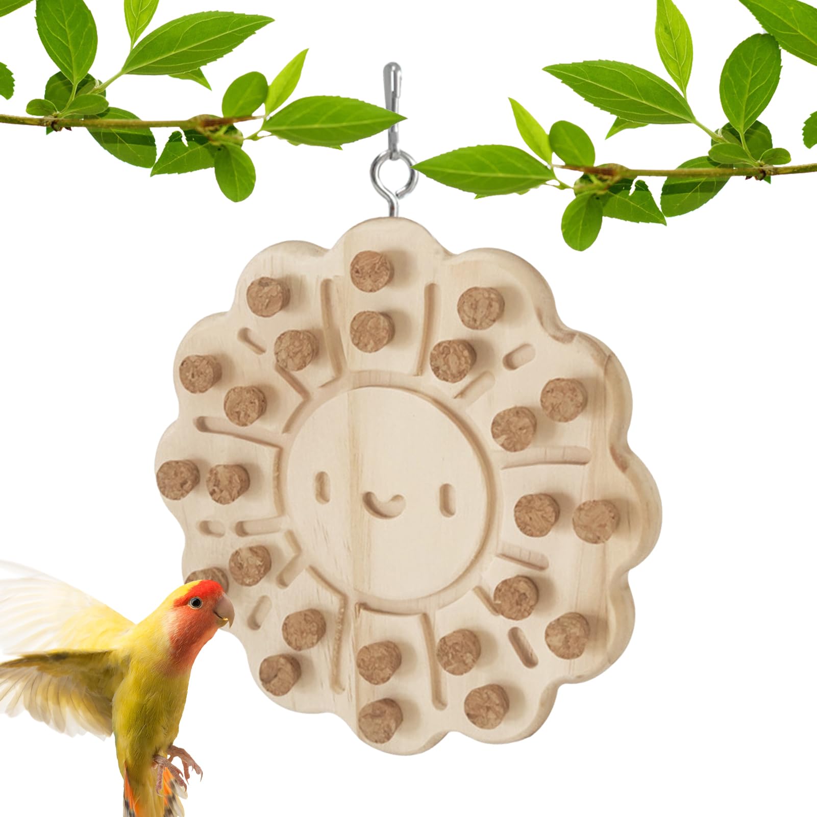 Giocattoli Masticabili In Sughero Per Pappagalli – Set Di Legno Naturale E Sughero A Forma Di Pizza, Fiocco, Telefono, Calcolatrice, Per Intelligenza E Becco
