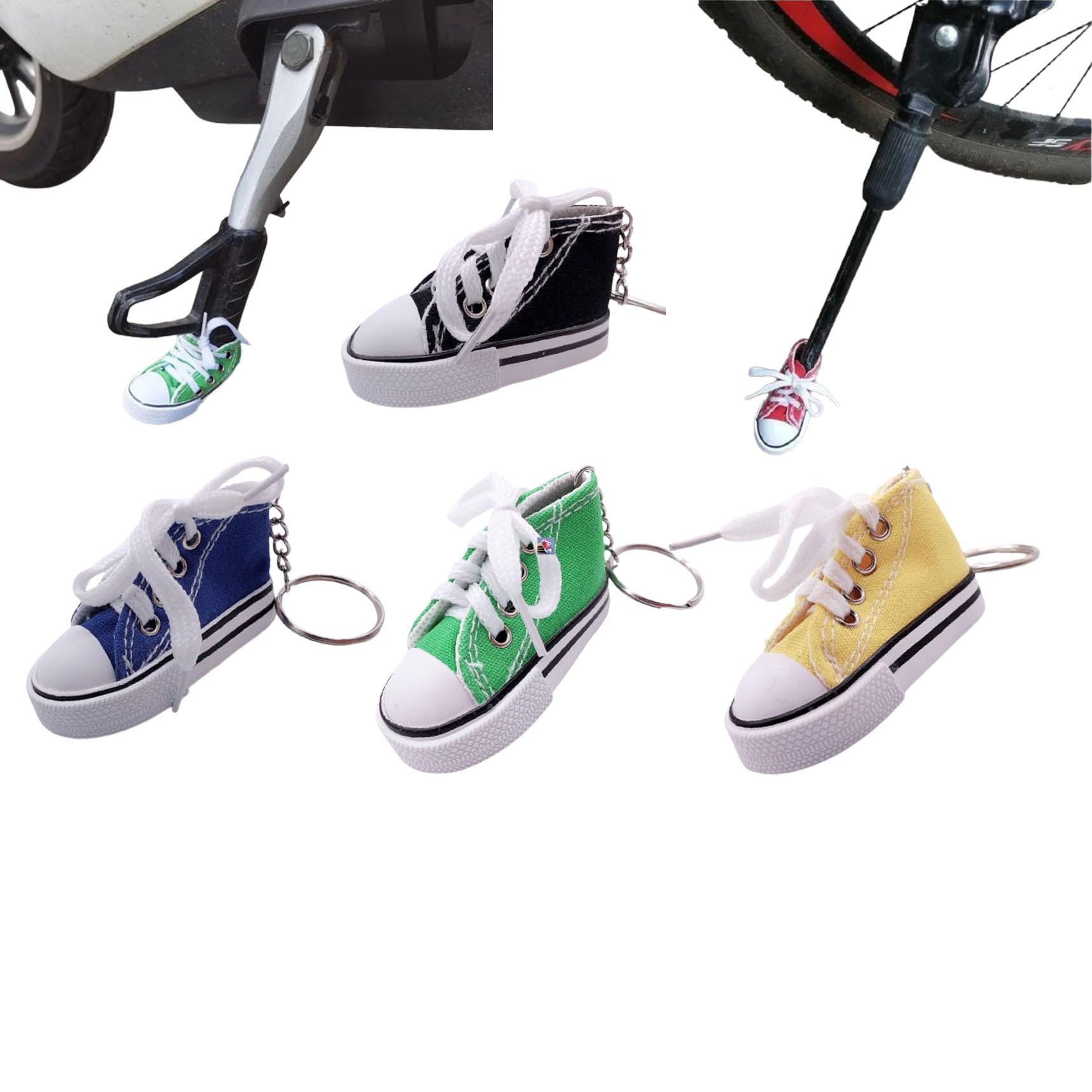 Motorbike Foot Brace Bicycle Foot Brace Shoe Brace Side Stand Fun Bike Motorcycle Accessories (4PCS, Random Colour)
