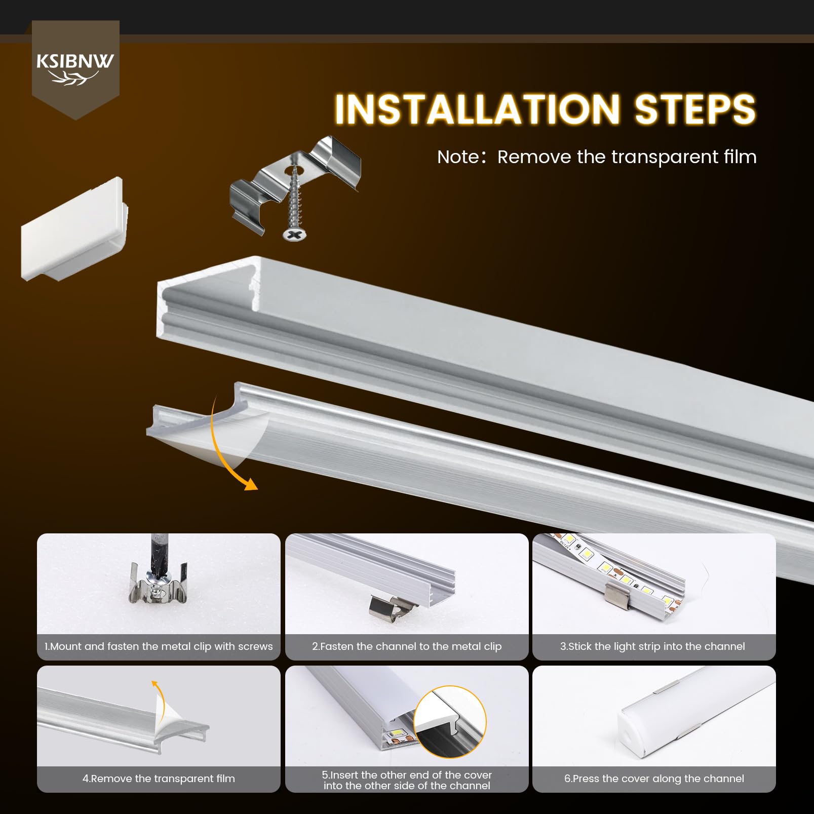 KSIBNW LED Profil Aluminium 1M 10Stück, U-Form Aluprofil Schiene Indirekte Beleuchtung Kanal mit Milchiger Abdeckung, Endkappen, Montageclips Diffusor für 8mm 10mm Breite LED Leiste Streifen Strip