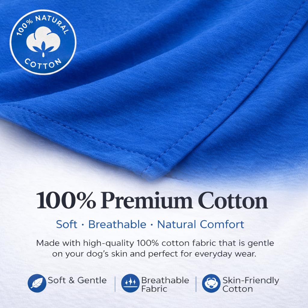 Lovelonglong Pet Clothing Dog Costumes Basic Blank T-Shirt Tee Shirts for Small Dogs Blue S - 2
