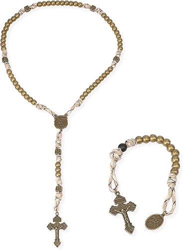 Miniatura 3 de Nazareth Store Juego de rosarios de cuerda de paracaídas, collar de rosario resistente y rosario de una década con cordón fuerte y pesado con San