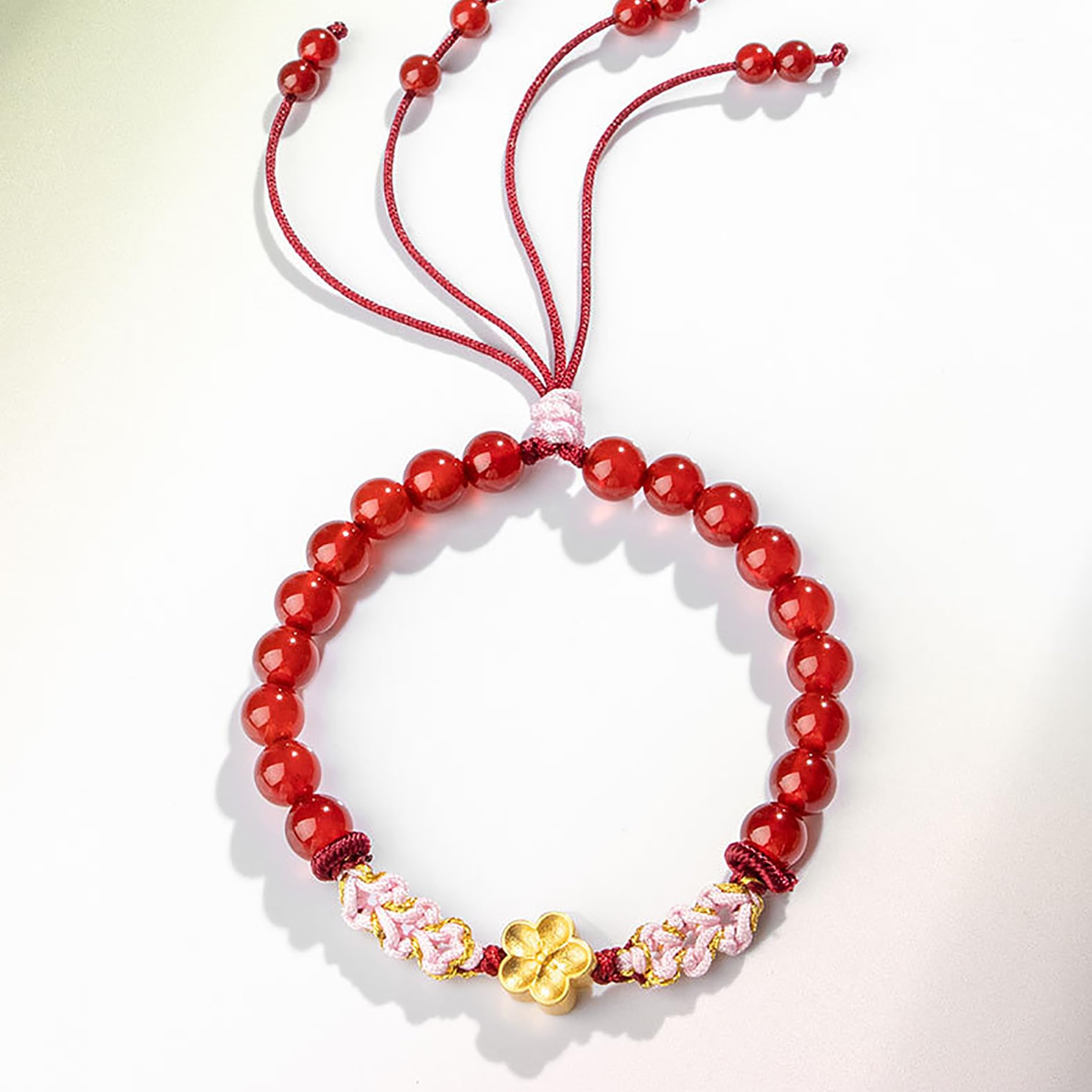 Kristall-Armband, Feng Shui, Reichtumsarmband, natürliches Chakra-Edelstein-Armband, reines Silber, Blumen-Charm, Pfirsichblüten-Achat/Rosenquarz-Armreif, Urlaubsschmuck, Talisman, Geld, Liebe/2178