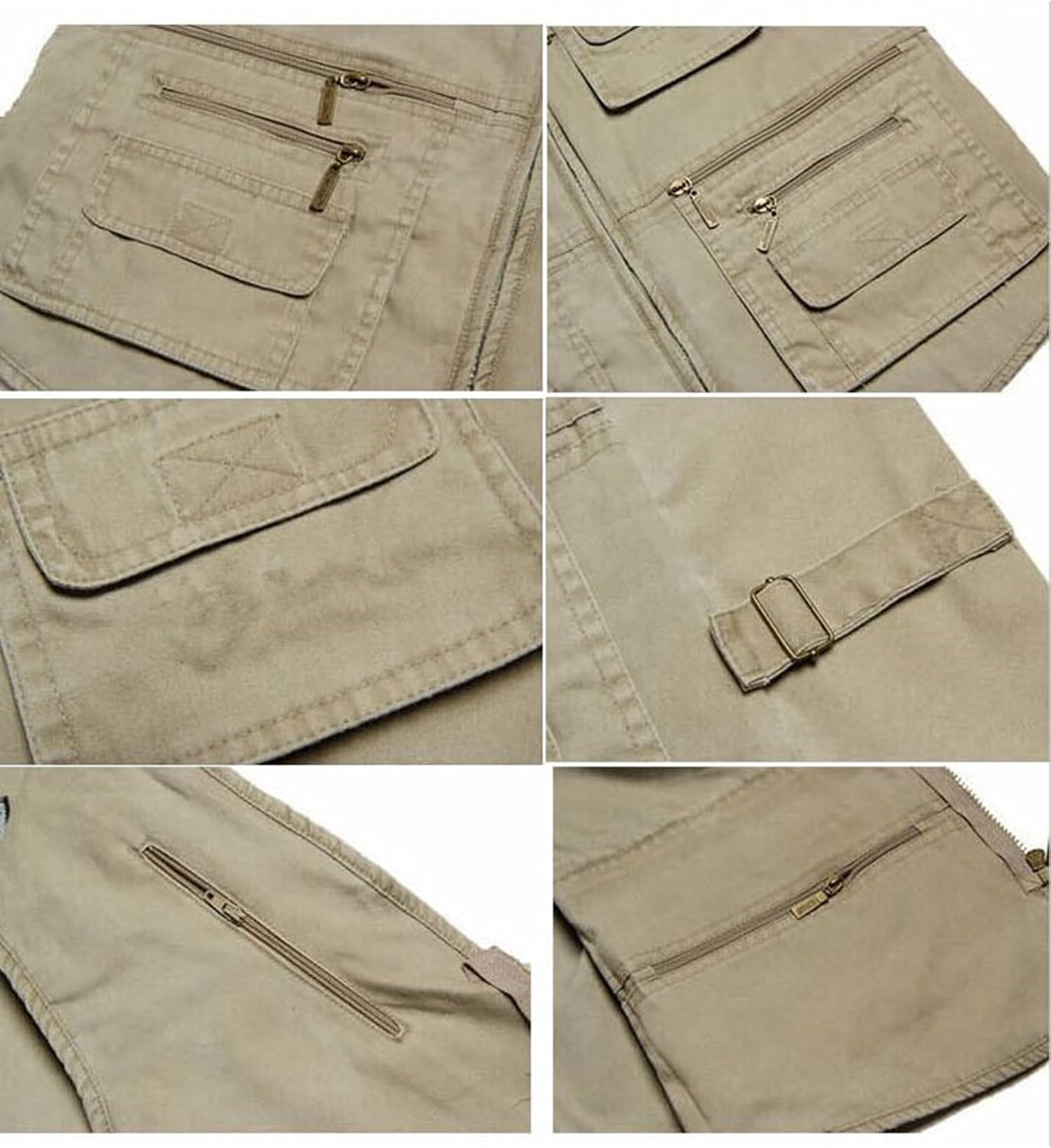 Men's Lightweight Utility Fishing Vest V Neck Safari Photographer Vests - Image 4