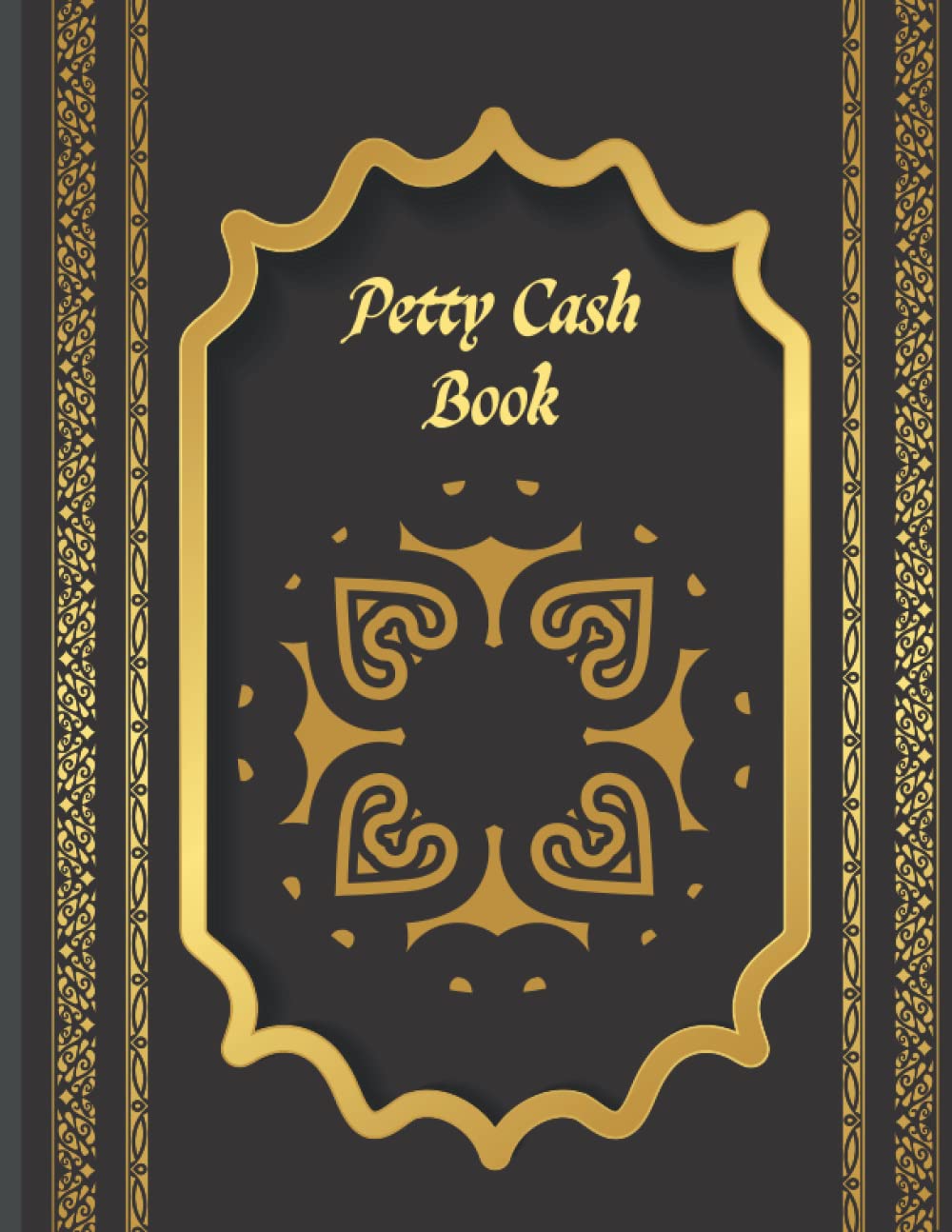 Petty Cash Book: Luxury dark arabic pattern background, Ledger Notebook for Petty Cash Record | Petty Cash Receipt Book, Manage Cash Going In & Out | ... Cash Ledger | A4 Ledger Book | 120 Pages