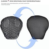 Vista 2 de Cojín universal de asiento de gel para motocicleta, cojín de asiento de panal 3D con funda de asiento de motocicleta para un viaje cómodo y largo