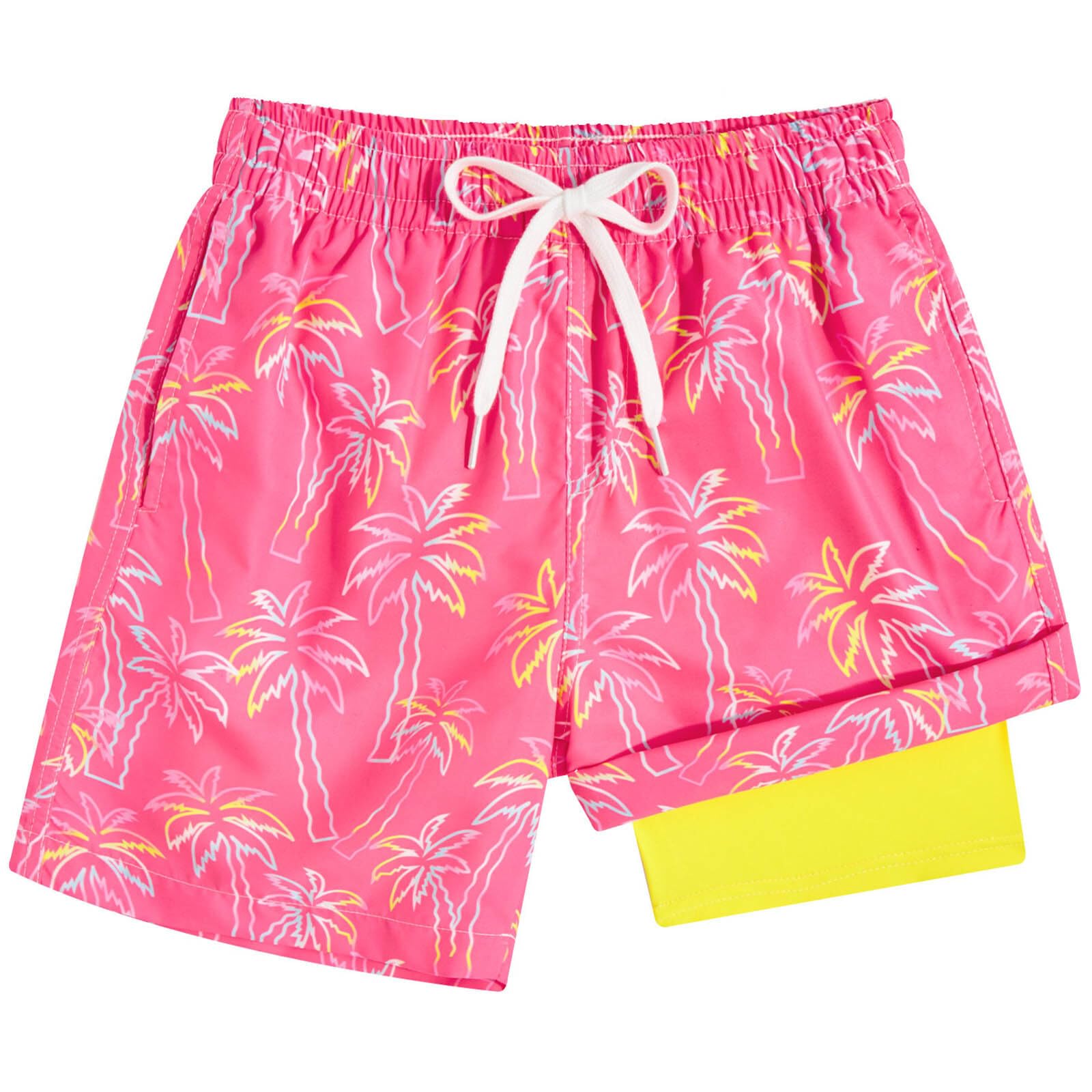 kids4ever Badehose Jungen Kinder Badeshorts mit Kompression Liner 2 in 1 Schnelltrocknend Strandhose Surf Shorts Kurze Schwimmhose 7-18 Jahre