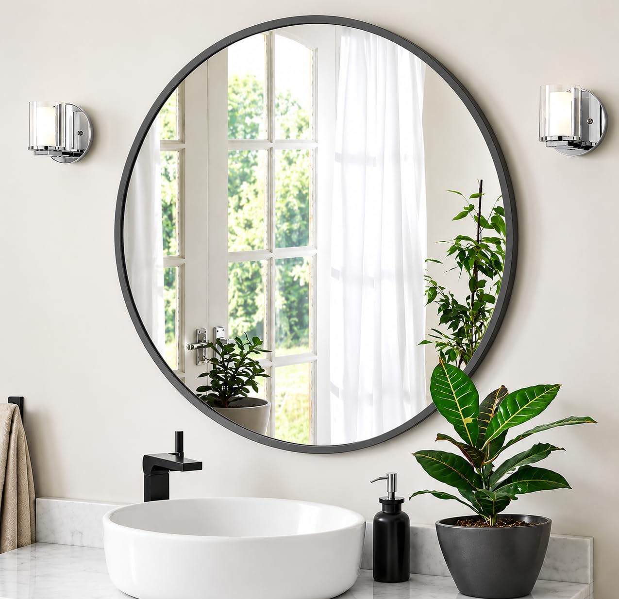 The Arts Box Round Wall Mirror I Metal Frame I Modern Design Metal Fra