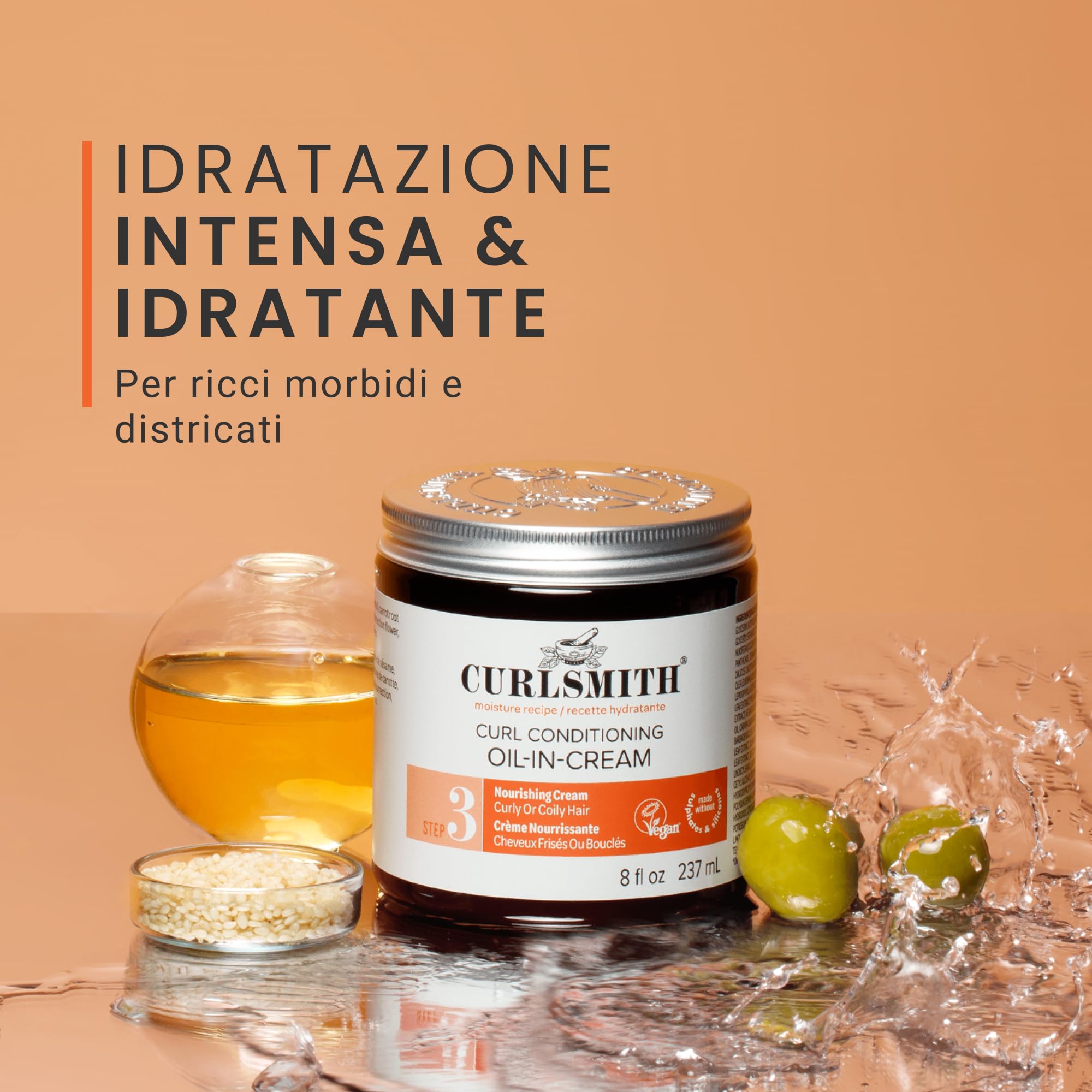 Curlsmith Curl Conditioning Oil in Cream - Balsamo Bio senza risciacquo per Capelli Ricci e Afro