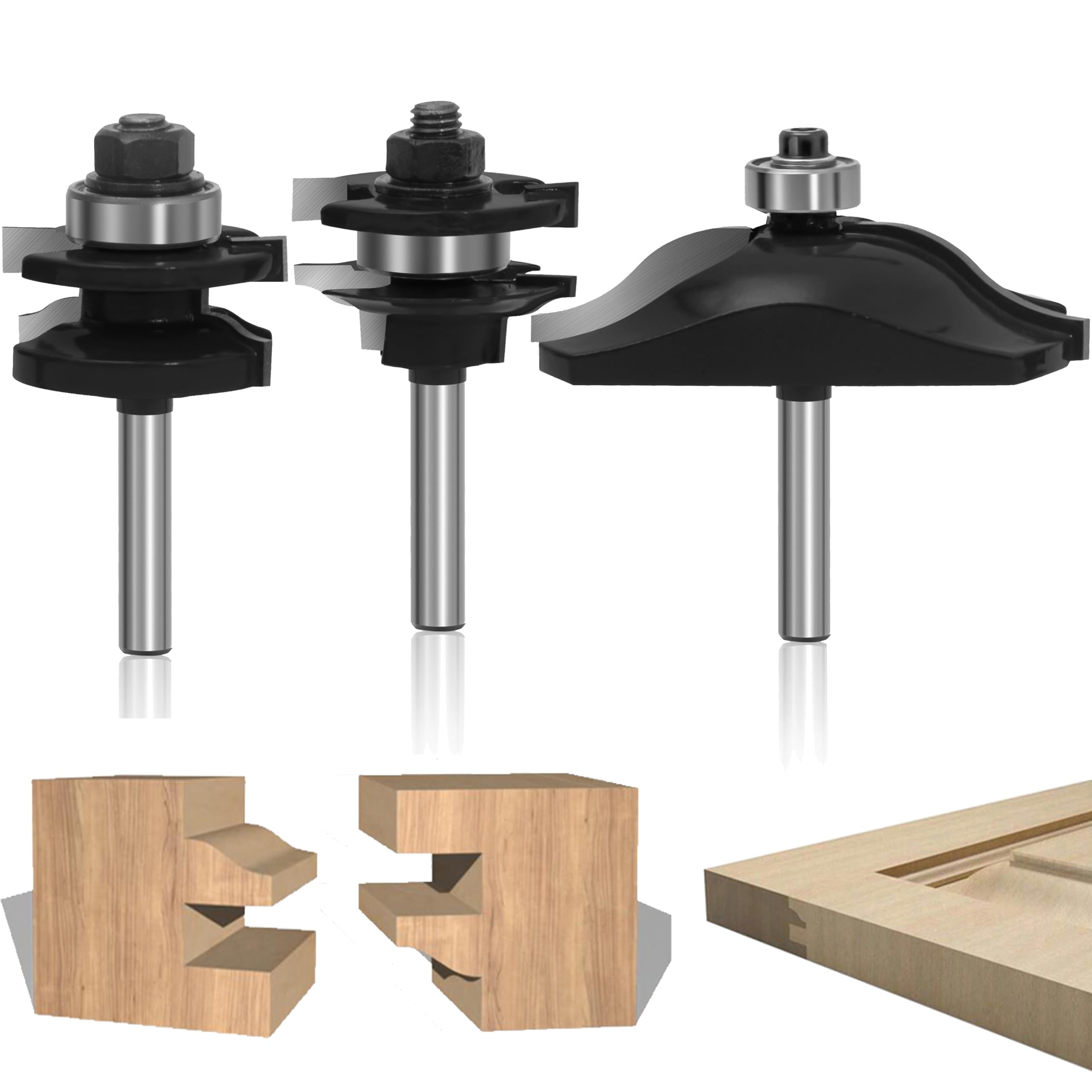 LEATBUY Router Bit Set - 5 Piece Woodworking Edge Shaping -11