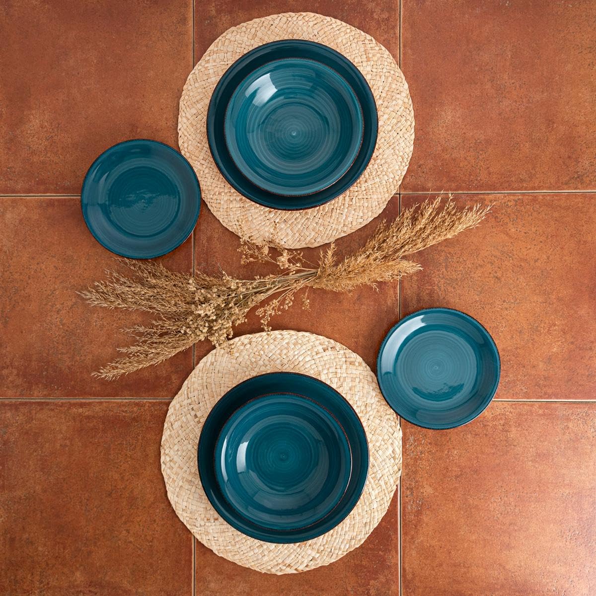Quid Zafiro Vita Stoviglie Ceramica 18 Pezzi 6 Persone Blu