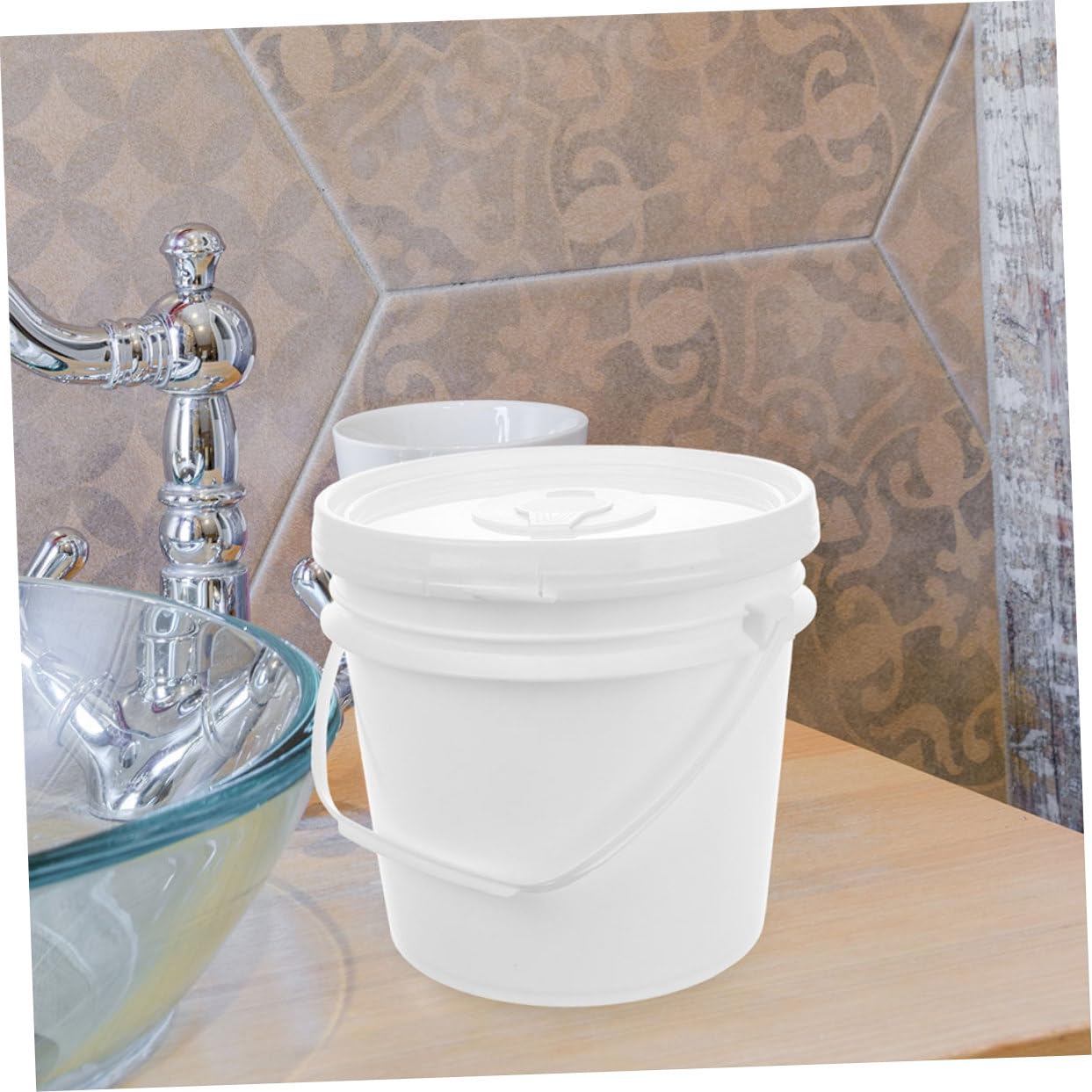 2 Pezzi Secchio Salviette Umidificate in Plastica con Coperchio Porta Salviette Riutilizzabile Capiente Organizer per Auto e Bagno Materiale Sicuro e Delicato per Sensibile