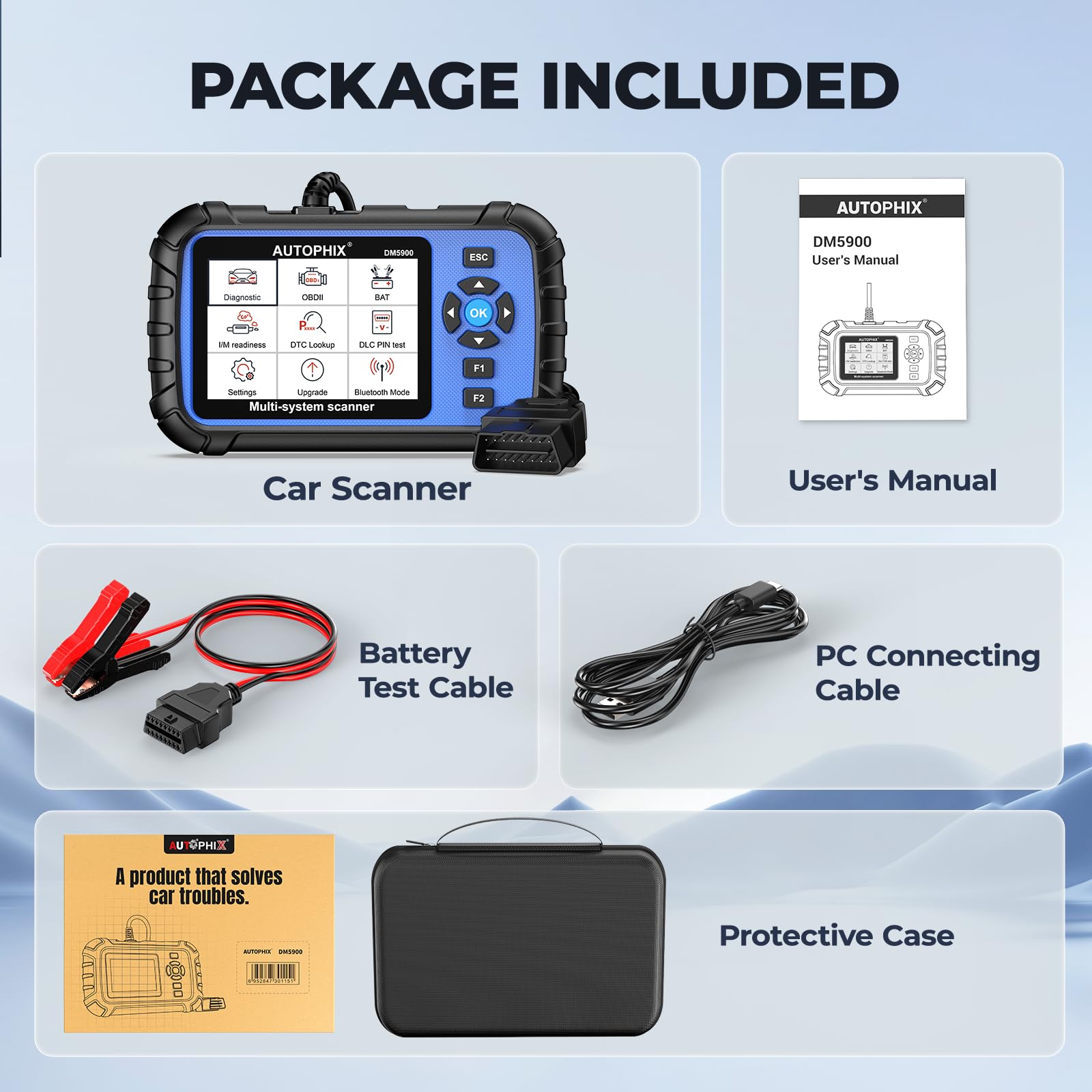 AUTOPHIX Tester baterii skanera OBD2 2 w 1