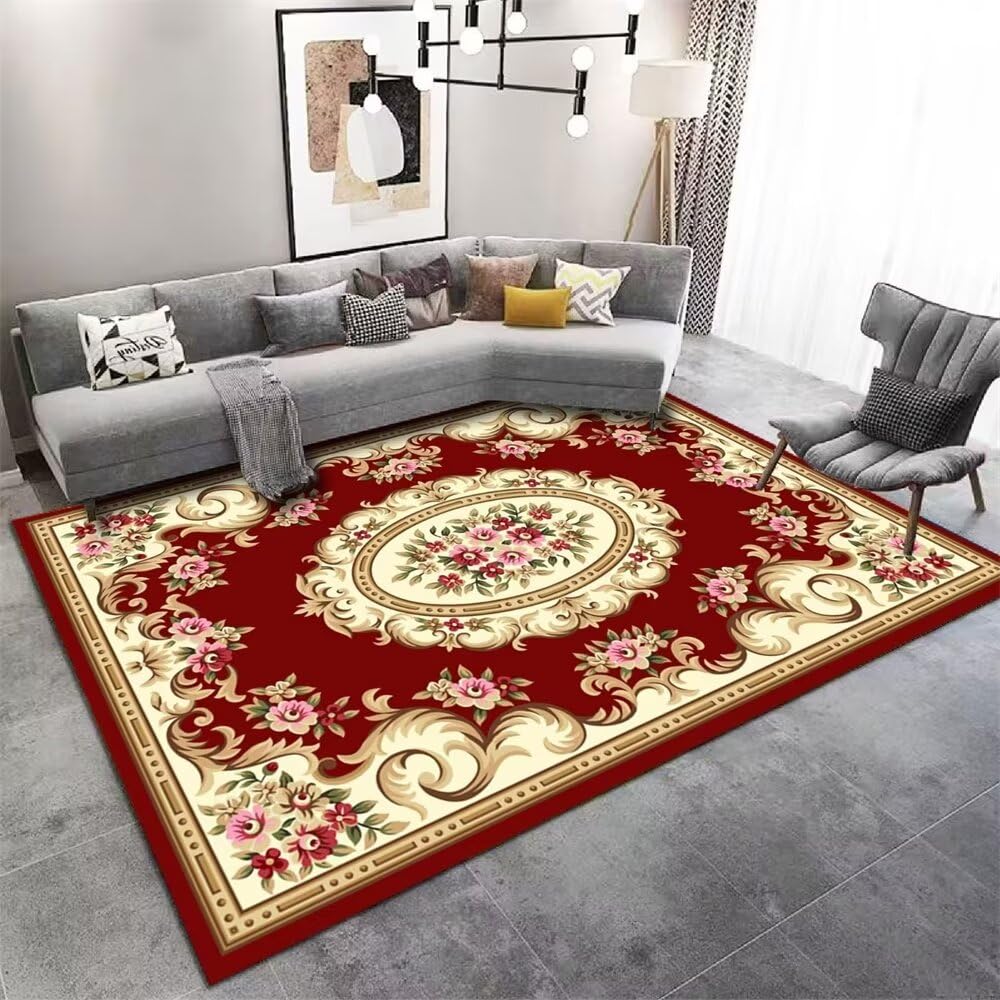 Tapis enfant garçon et fille rouge pour créer un coin lecture cosy