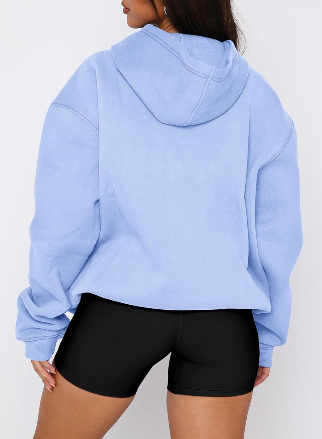 onlypuff Women Hoodies Casual Pullover Long Sleeve Sweatshirt Kangaroo Pocket Drop Shoulder Sweater - Image 3