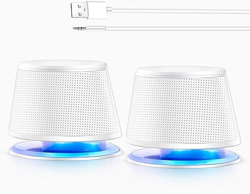 Miniatura 9 de Altavoces para computadora SW102, 5 x 2, graves profundos en cuerpo pequeño, estéreo 2.0 USB alimentado por USB 0.138 in Aux Multimedia, Radiadores