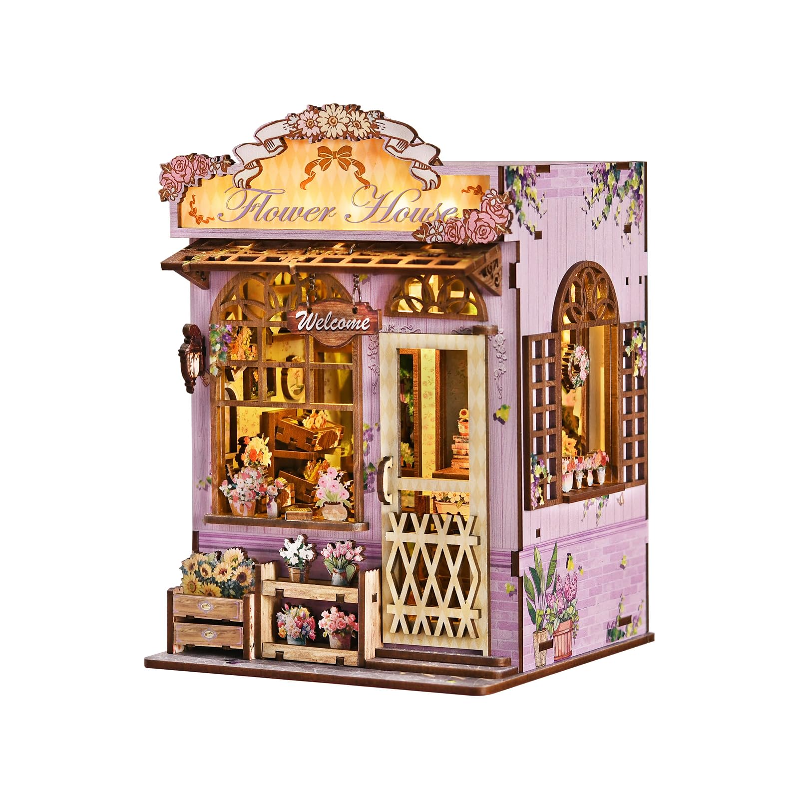 DIY book nook kit, craft set adults, decoration of the library shelf