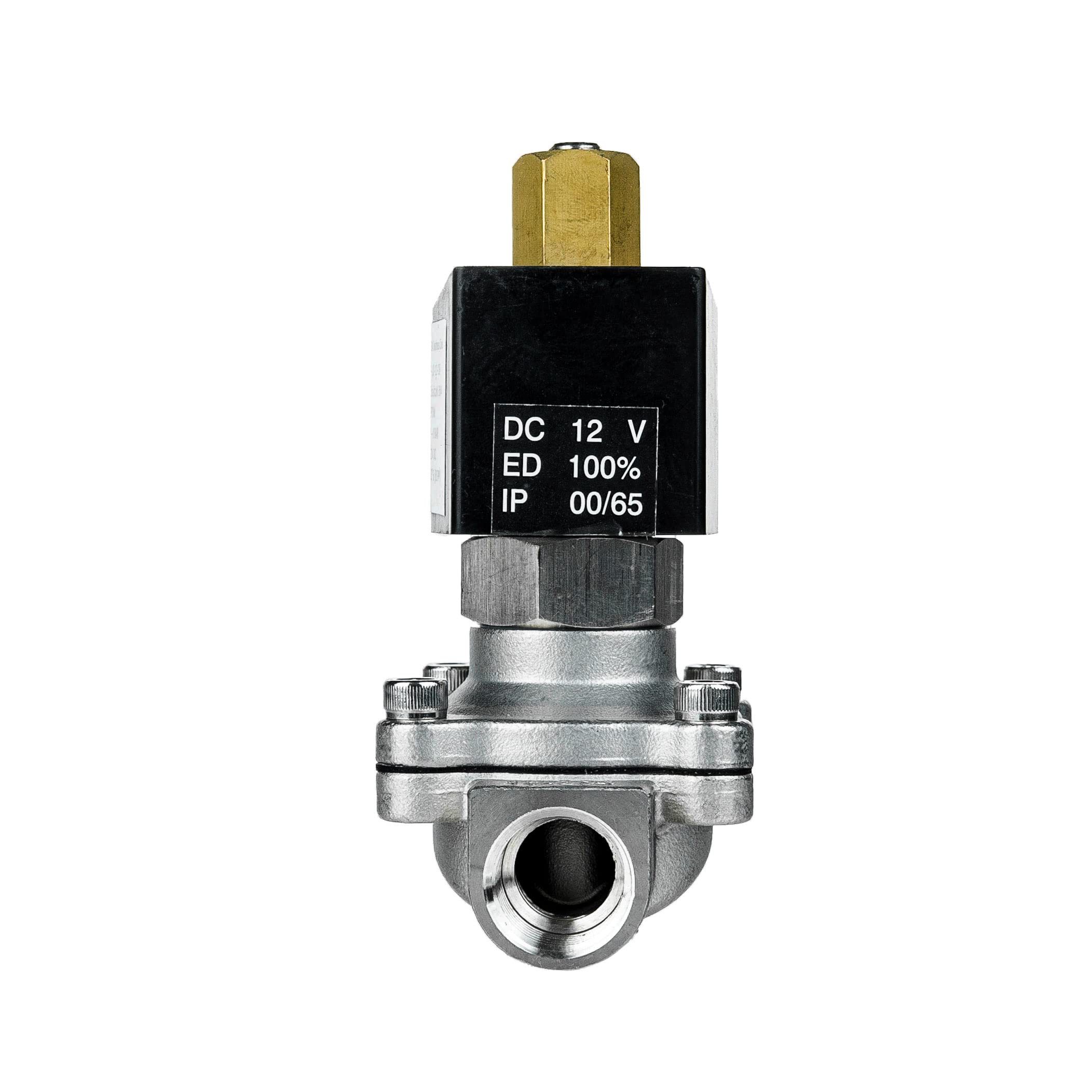 FSA électrovanne acier inoxydable 304 1/2" 12V DC 0-8 bar EPDM ouverte sans courant